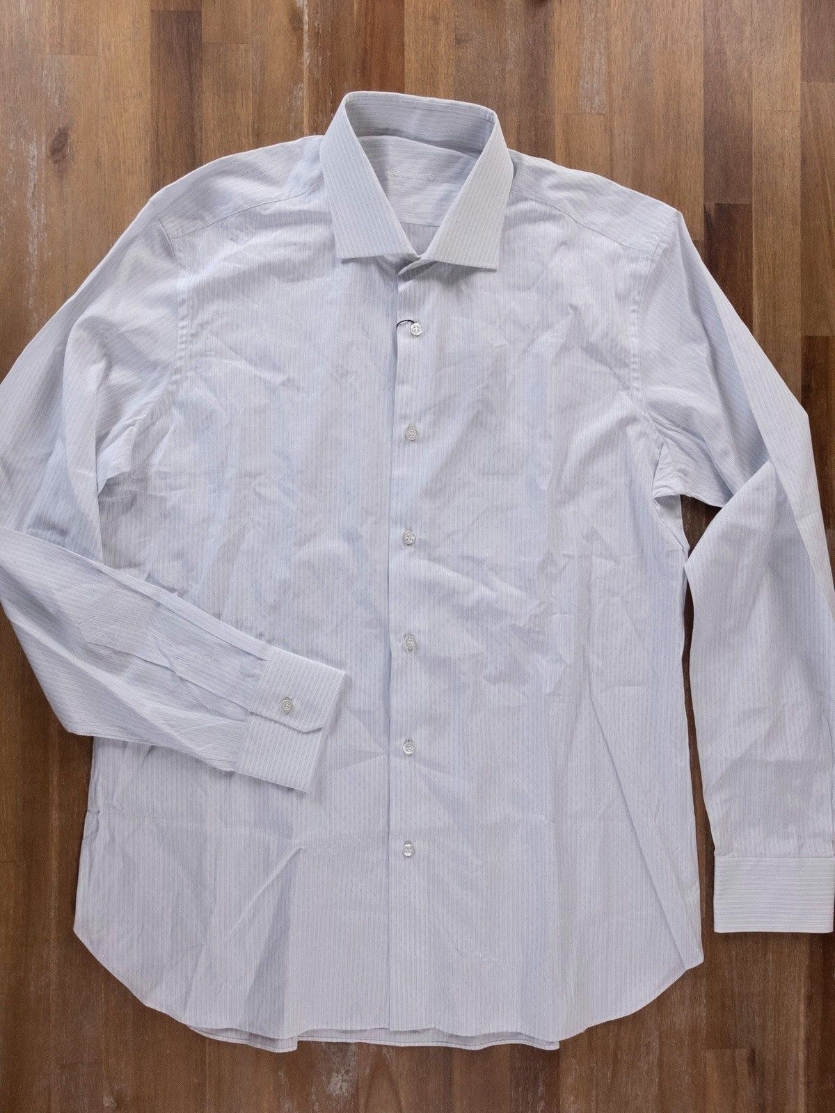 Caruso CARUSO white striped cotton dress shirt 42 / 16.5 Size US L / EU 52-54 / 3 - 4 Thumbnail