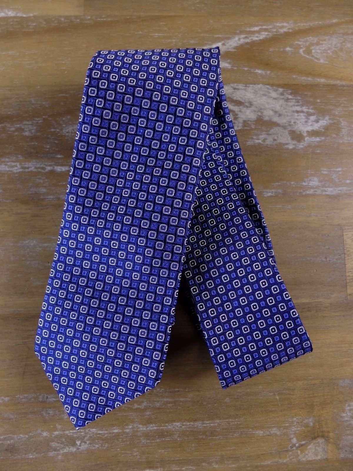 Caruso RAFFAELE CARUSO blue geometric motif woven silk tie Size ONE SIZE - 1 Thumbnail