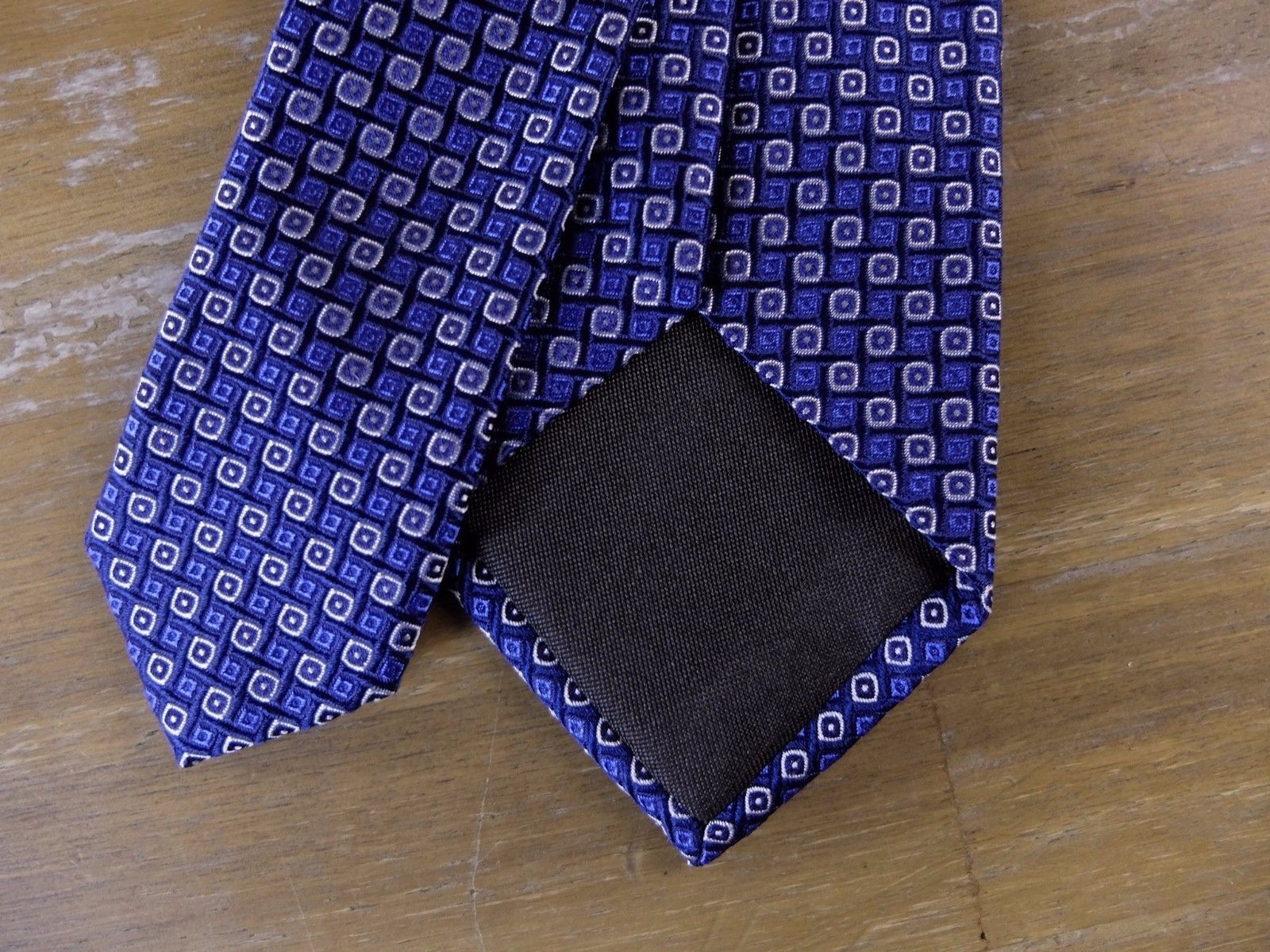 Caruso RAFFAELE CARUSO blue geometric motif woven silk tie Size ONE SIZE - 4 Thumbnail
