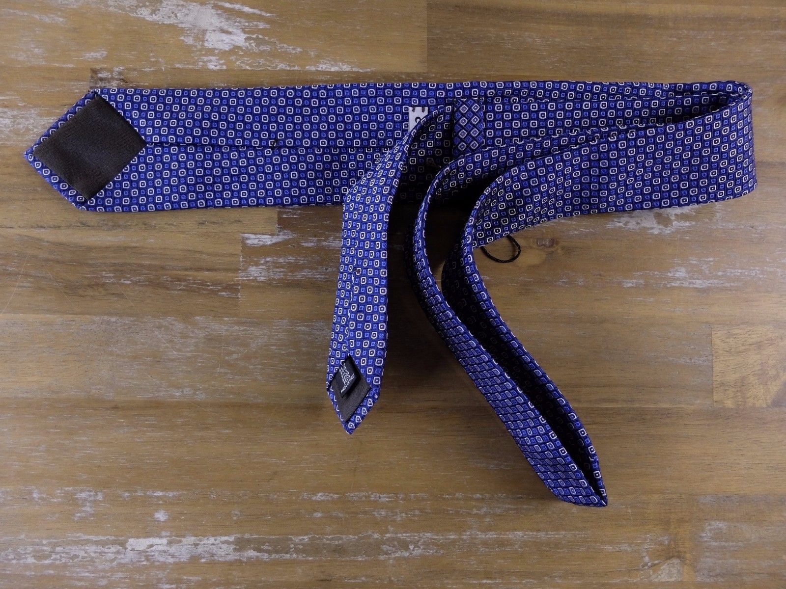 Caruso RAFFAELE CARUSO blue geometric motif woven silk tie Size ONE SIZE - 2 Thumbnail