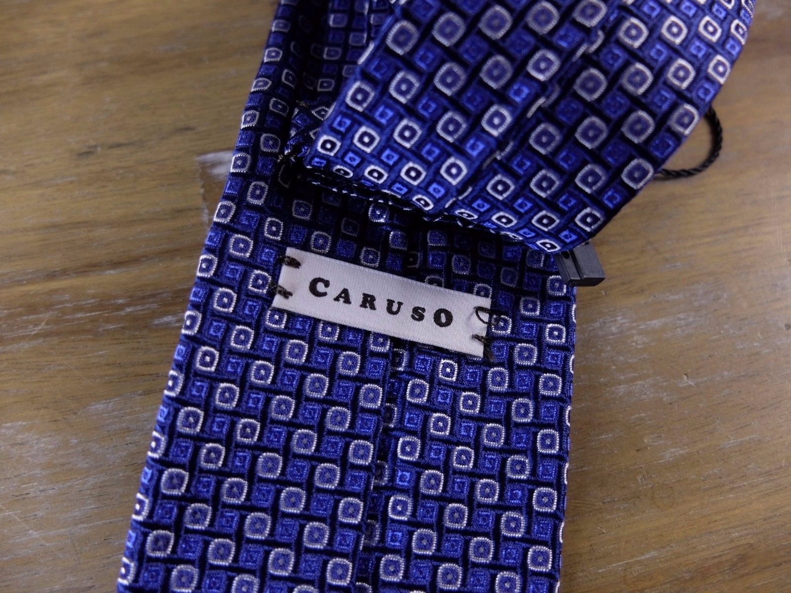 Caruso RAFFAELE CARUSO blue geometric motif woven silk tie Size ONE SIZE - 3 Thumbnail