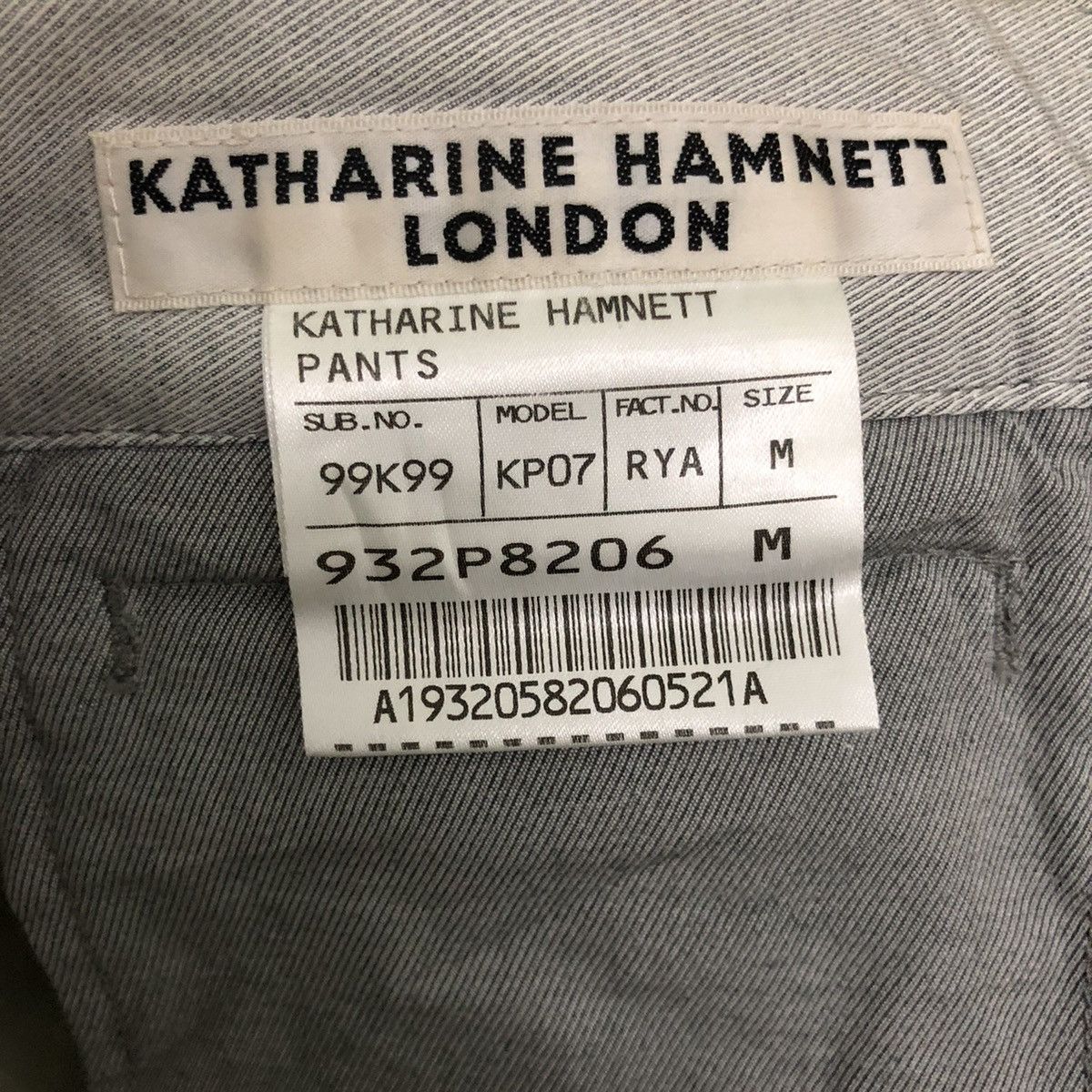Designer Hamnett pants rare design zipped on back leg Size US 30 / EU 46 - 17 Thumbnail