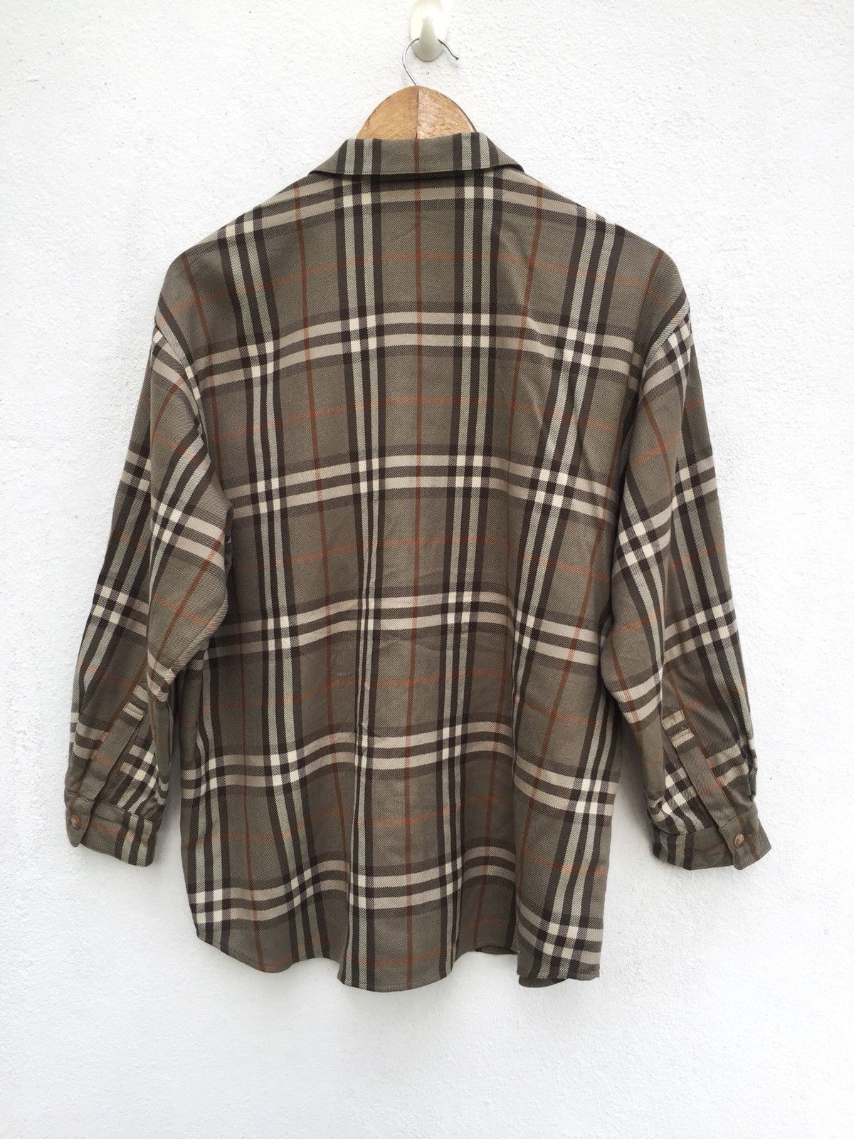 Burberry OG Burberrys 90s Nova Checkered Wool Button Shirt Size US L / EU 52-54 / 3 - 2 Thumbnail