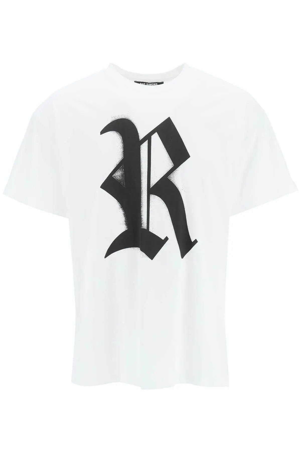 image of Raf Simons Ss23 'r' Logo-Print T-Shirt in White, Men's (Size Large)