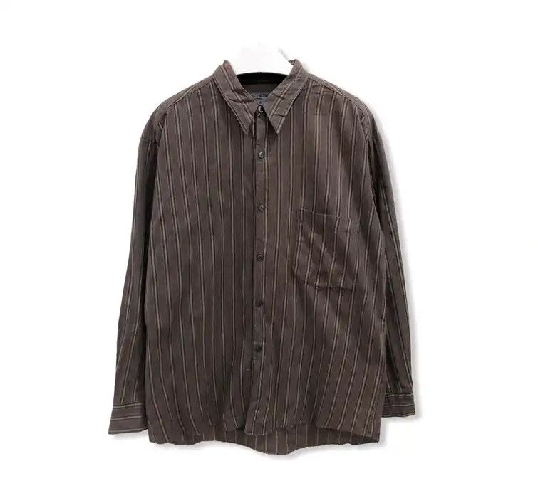image of Bup Men Striped Design Flannel Shirt (Size Medium)