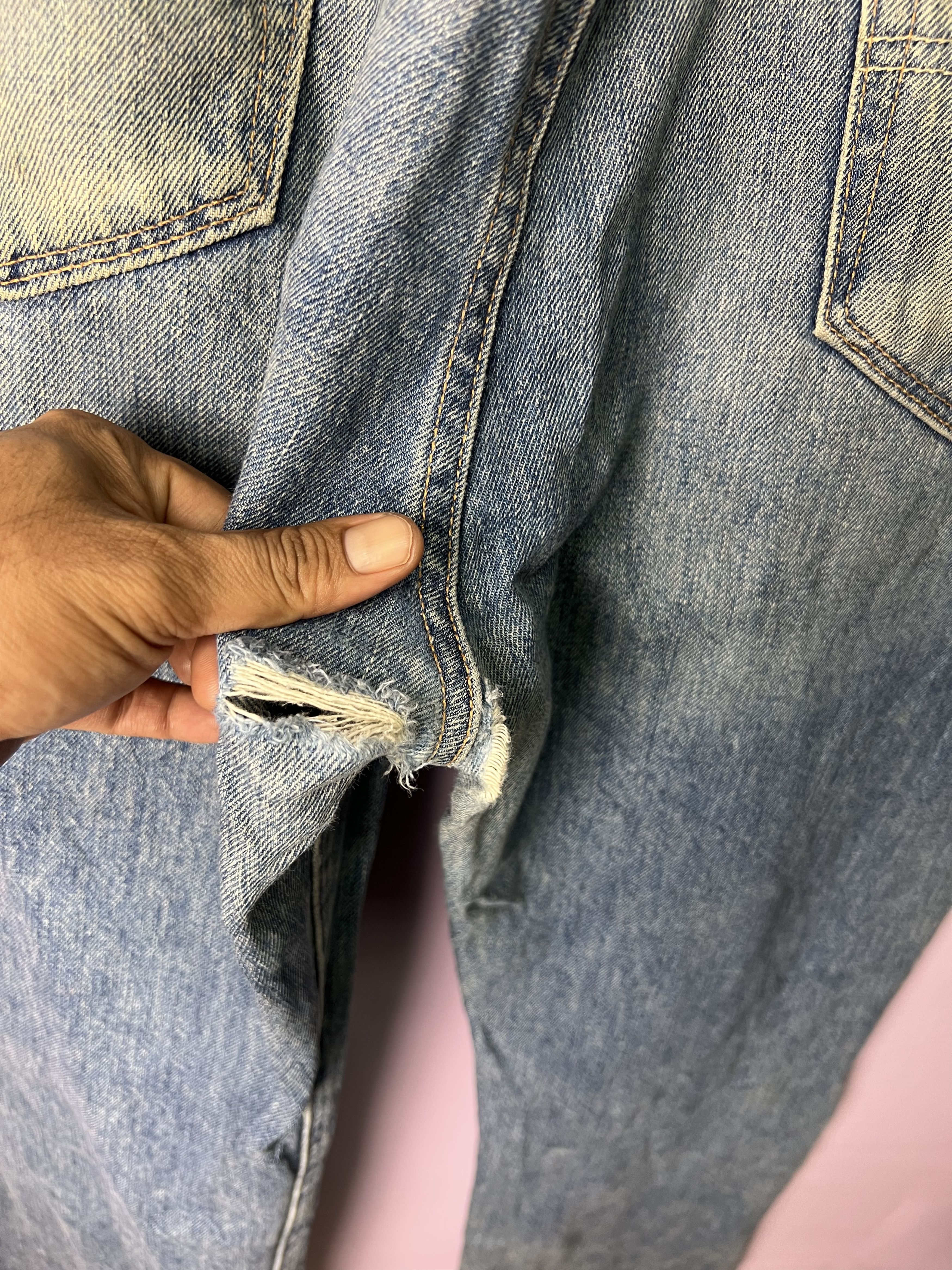 Levi's 🔥Rare Vintage Levi’s White Oak Distressed Denim Size US 35 - 17 Thumbnail