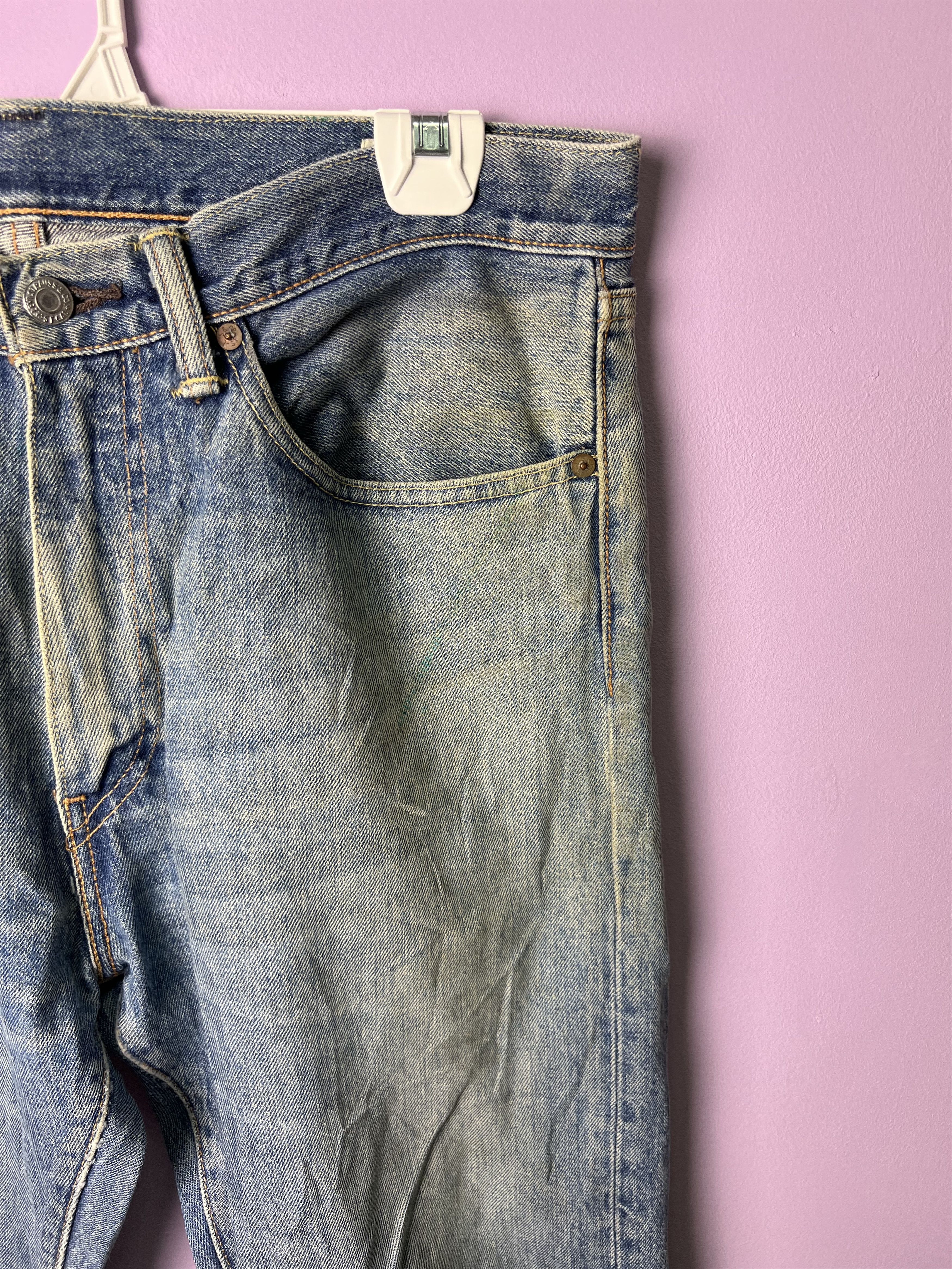 Levi's 🔥Rare Vintage Levi’s White Oak Distressed Denim Size US 35 - 4 Thumbnail
