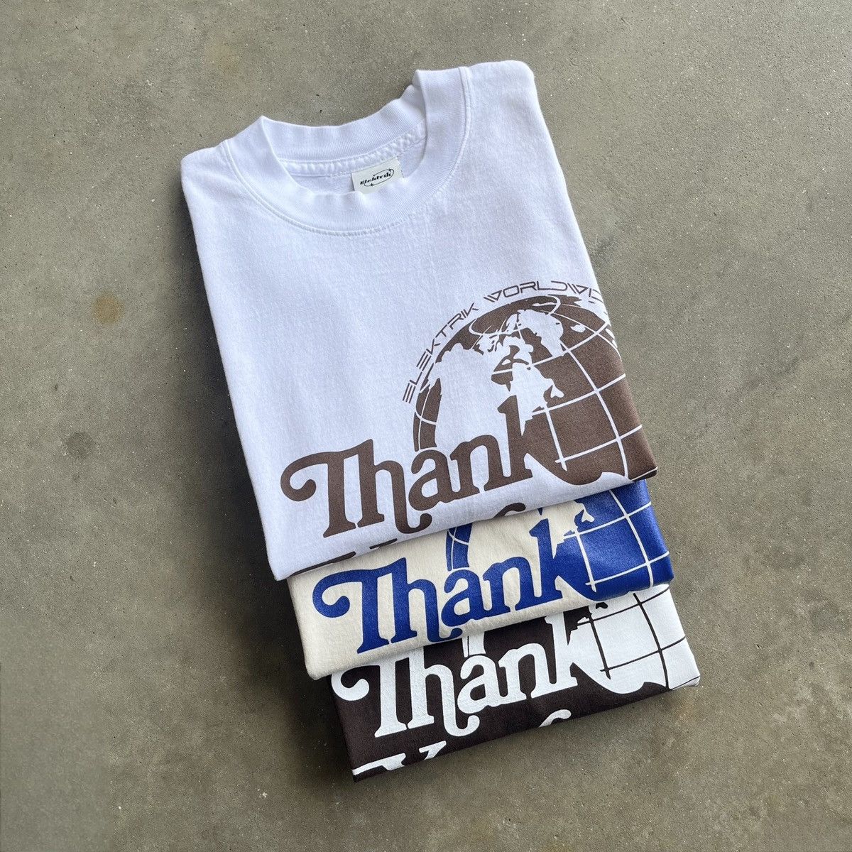 Designer × Vintage Elektrik ‘Thank You’ Logo Cream Graphic Vintage Skate Tee Size US L / EU 52-54 / 3 - 4 Thumbnail