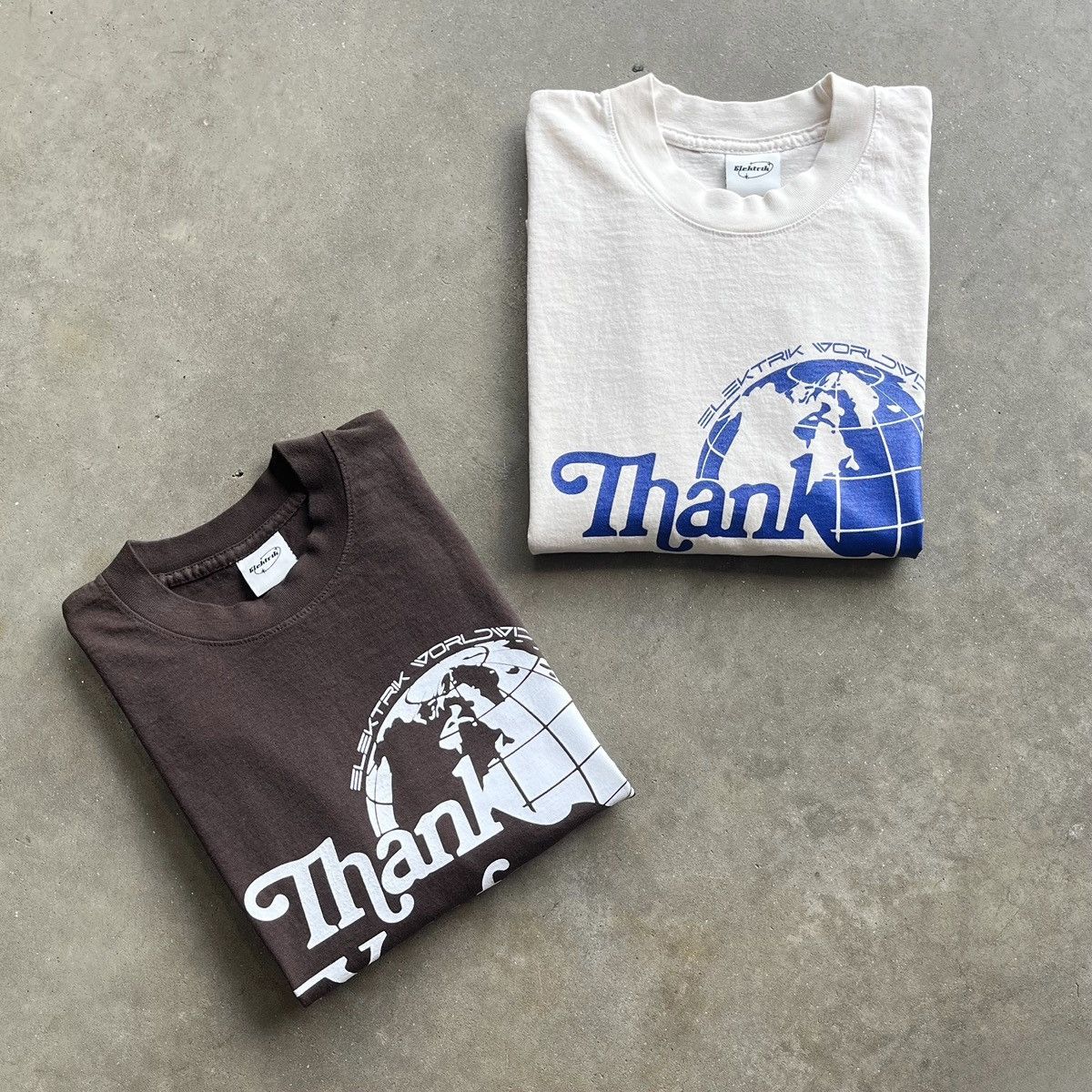 Designer × Vintage Elektrik ‘Thank You’ Logo Cream Graphic Vintage Skate Tee Size US L / EU 52-54 / 3 - 5 Thumbnail