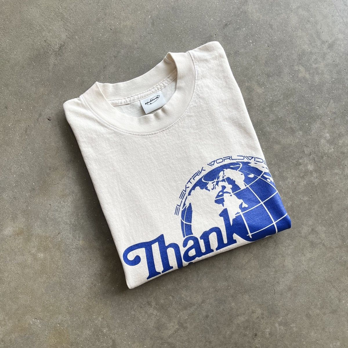 Designer × Vintage Elektrik ‘Thank You’ Logo Cream Graphic Vintage Skate Tee Size US L / EU 52-54 / 3 - 2 Thumbnail