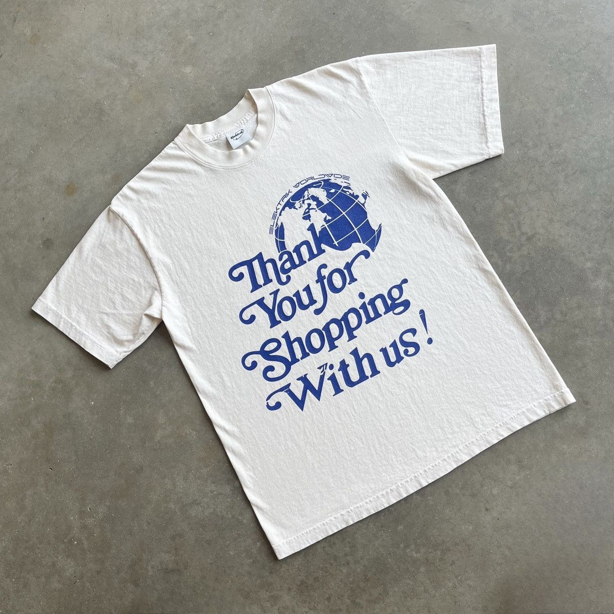 Designer × Vintage Elektrik ‘Thank You’ Logo Cream Graphic Vintage Skate Tee Size US L / EU 52-54 / 3 - 1 Thumbnail