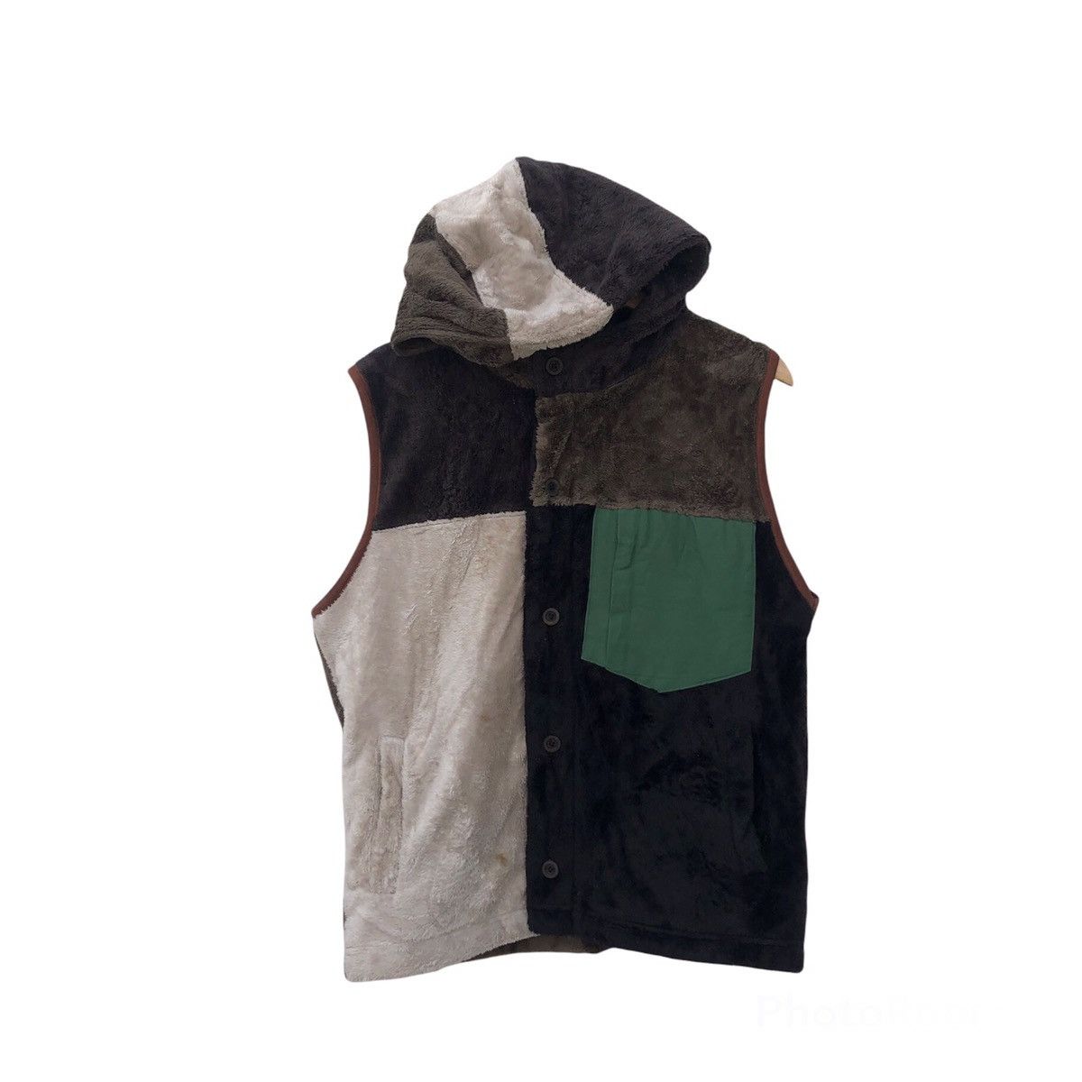 Japanese Brand CIRCULATION FLEECE VEST TRITONE COLOUR NICE DESIGN Size US M / EU 48-50 / 2 - 1 Thumbnail
