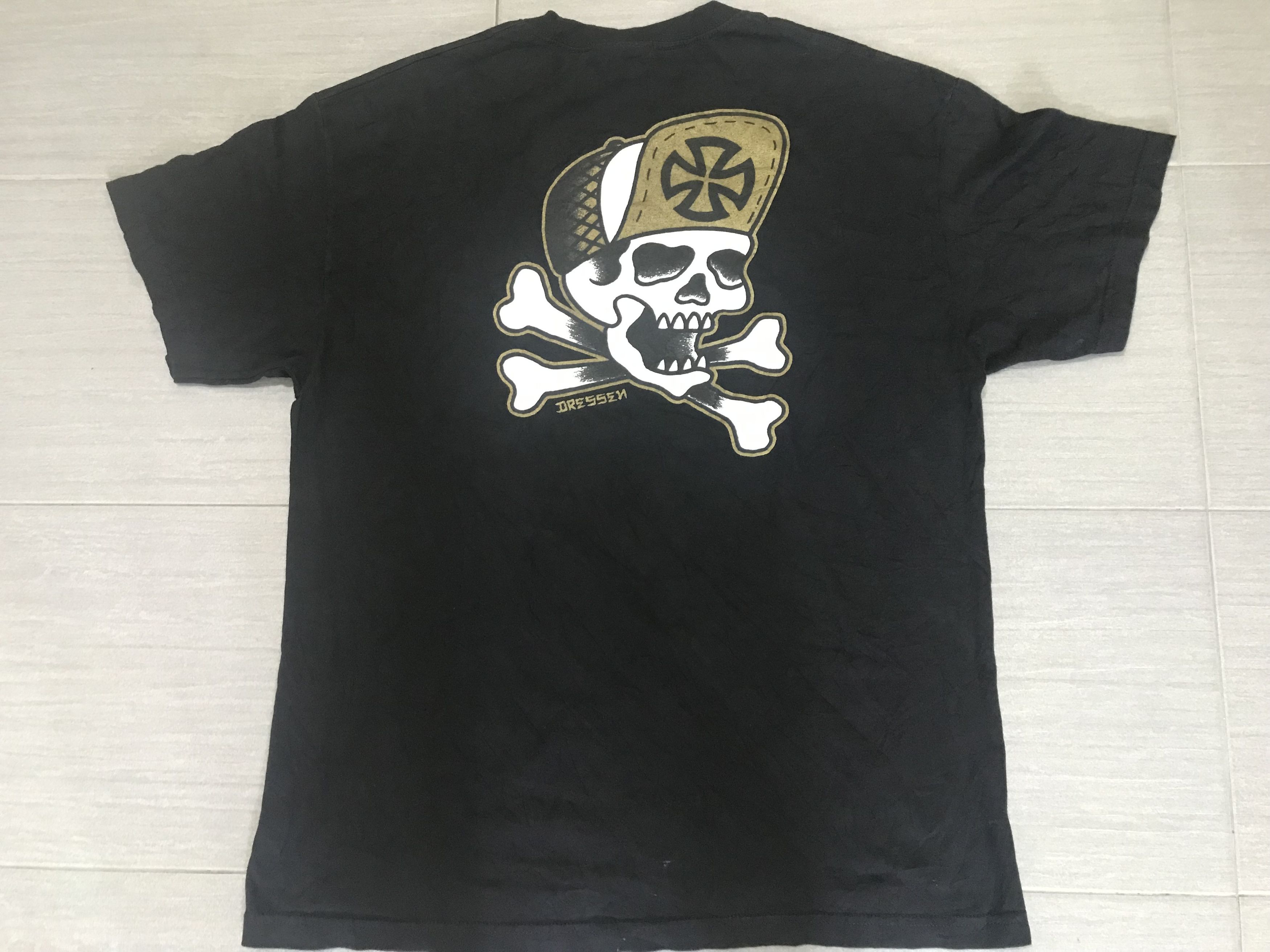 Independent Truck Co. VINTAGE 2000 INDEPENDENT DRESSEN SKULL AND BONES TEE SHIRT Size US XL / EU 56 / 4 - 3 Thumbnail