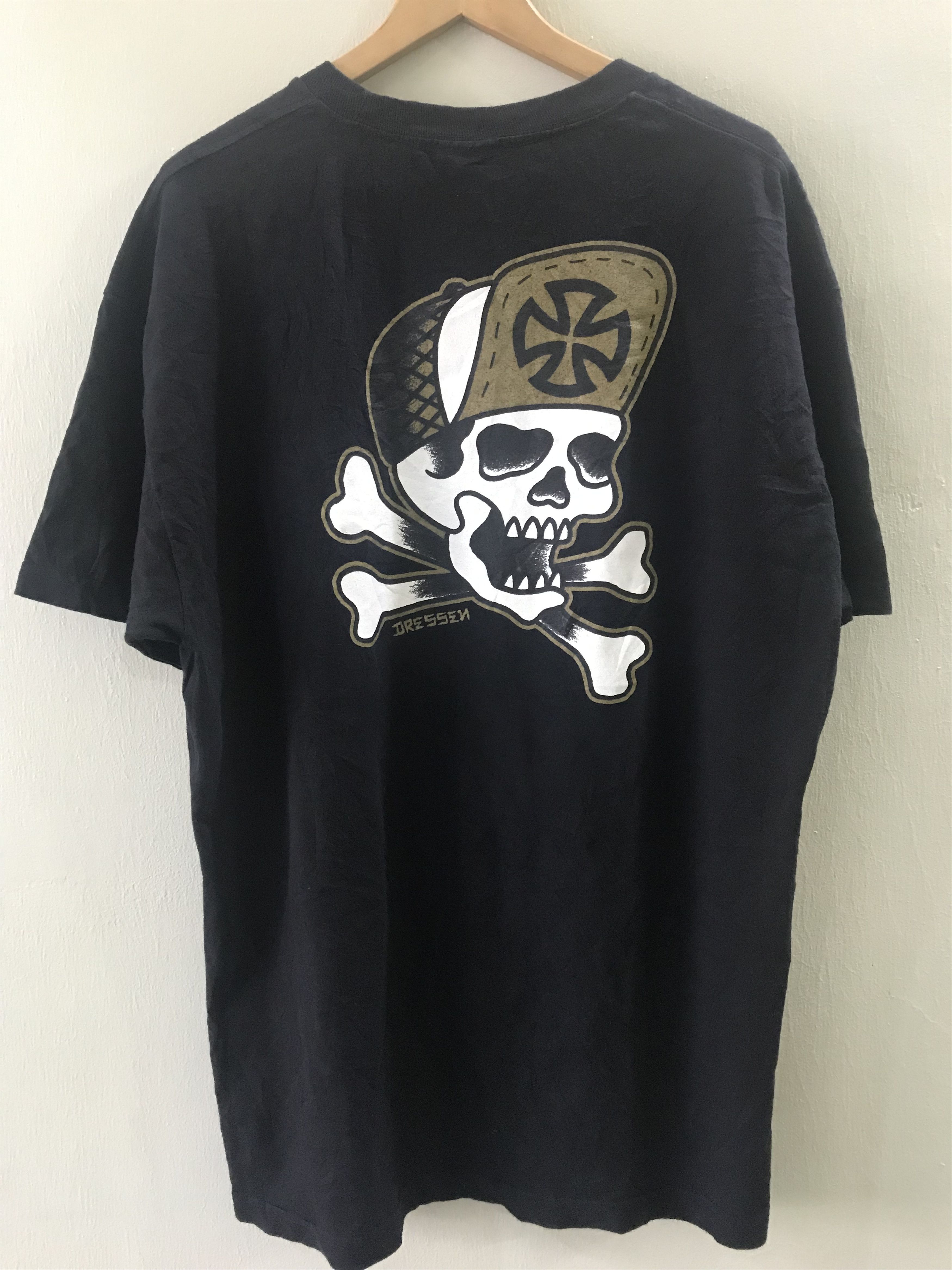 Independent Truck Co. VINTAGE 2000 INDEPENDENT DRESSEN SKULL AND BONES TEE SHIRT Size US XL / EU 56 / 4 - 1 Thumbnail