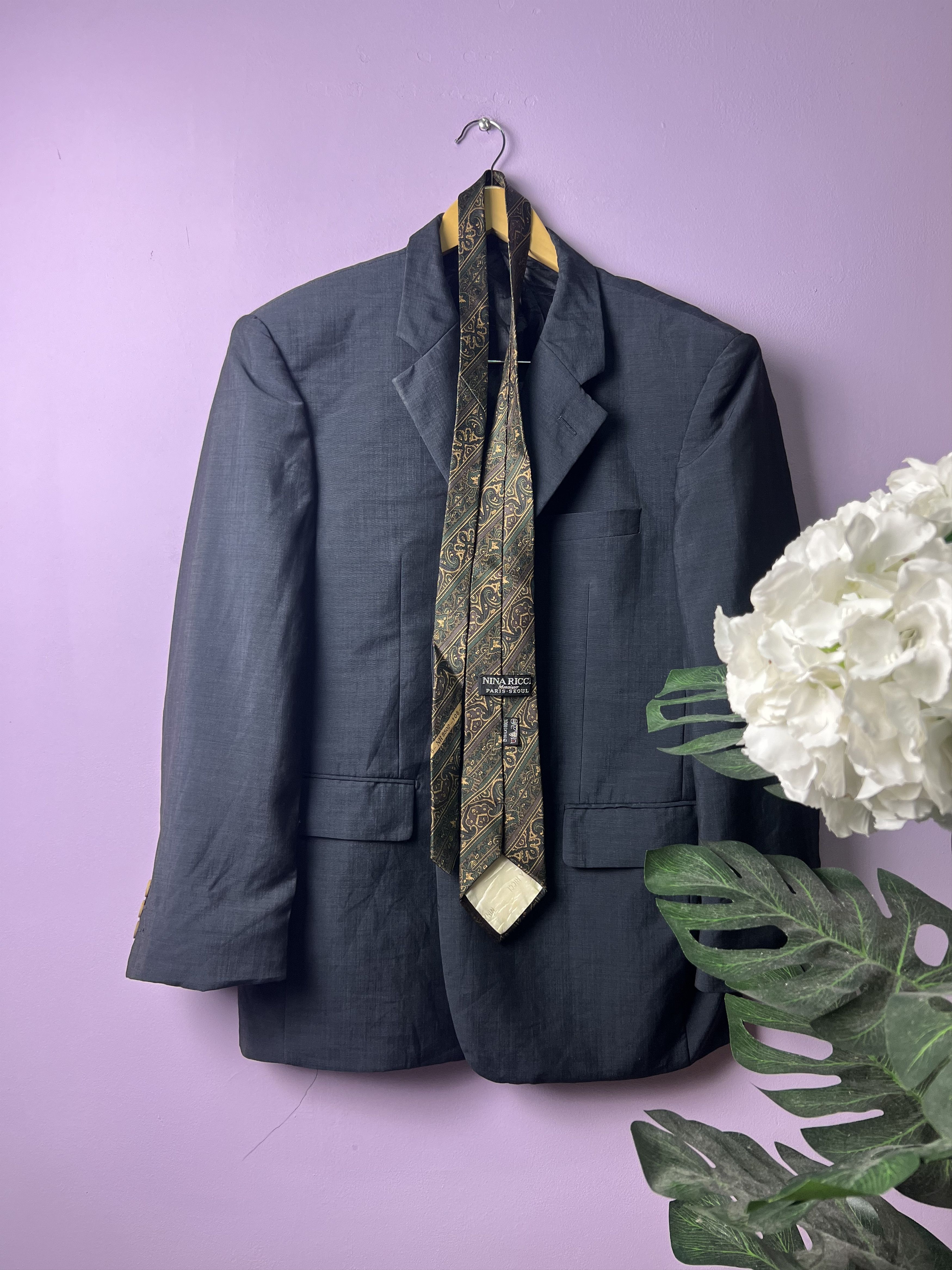 Japanese Brand 🔥Vintage Nina Ricci Blazers FOC Neck Tie Size 44R - 1 Thumbnail