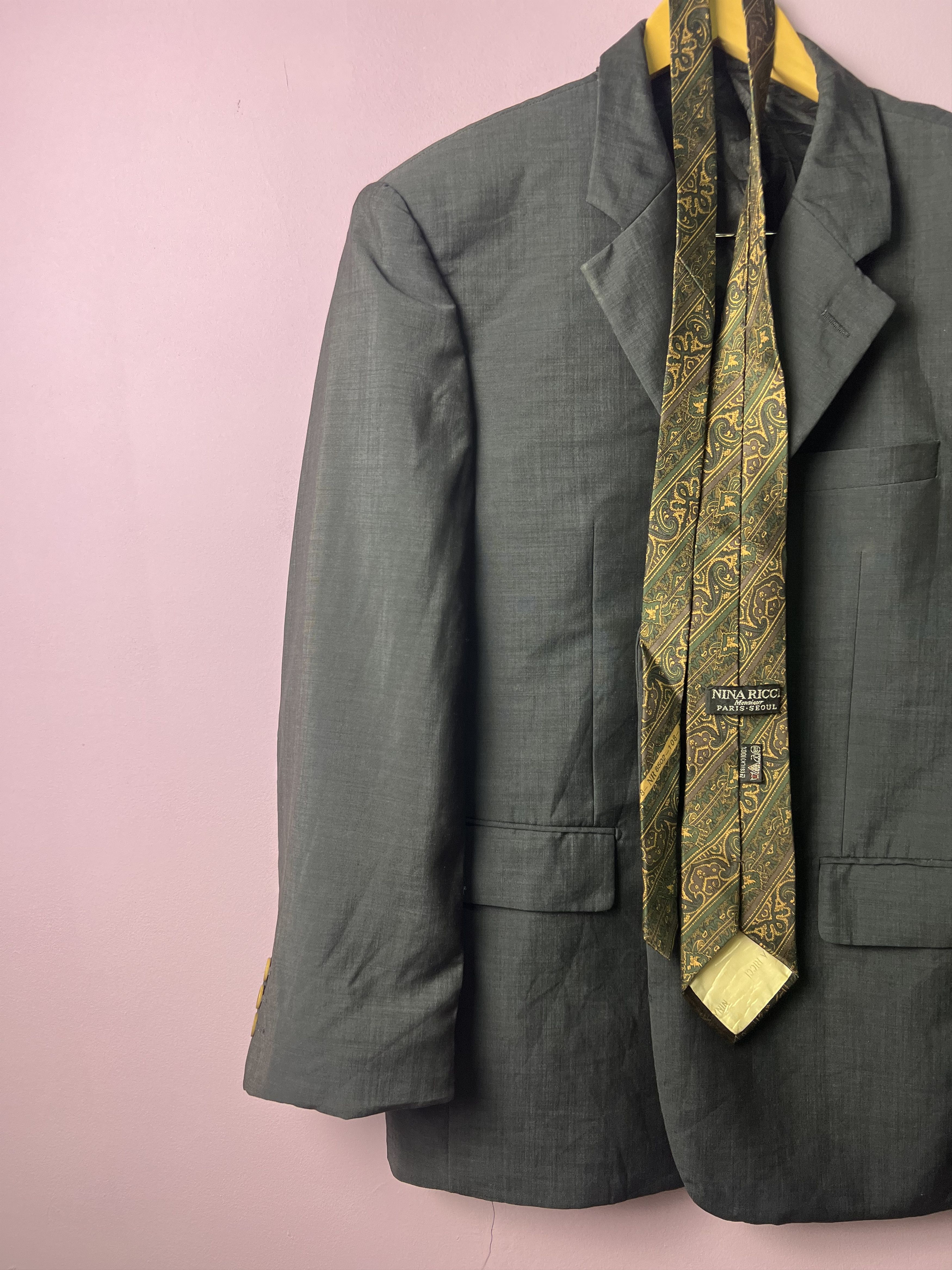 Japanese Brand 🔥Vintage Nina Ricci Blazers FOC Neck Tie Size 44R - 5 Thumbnail