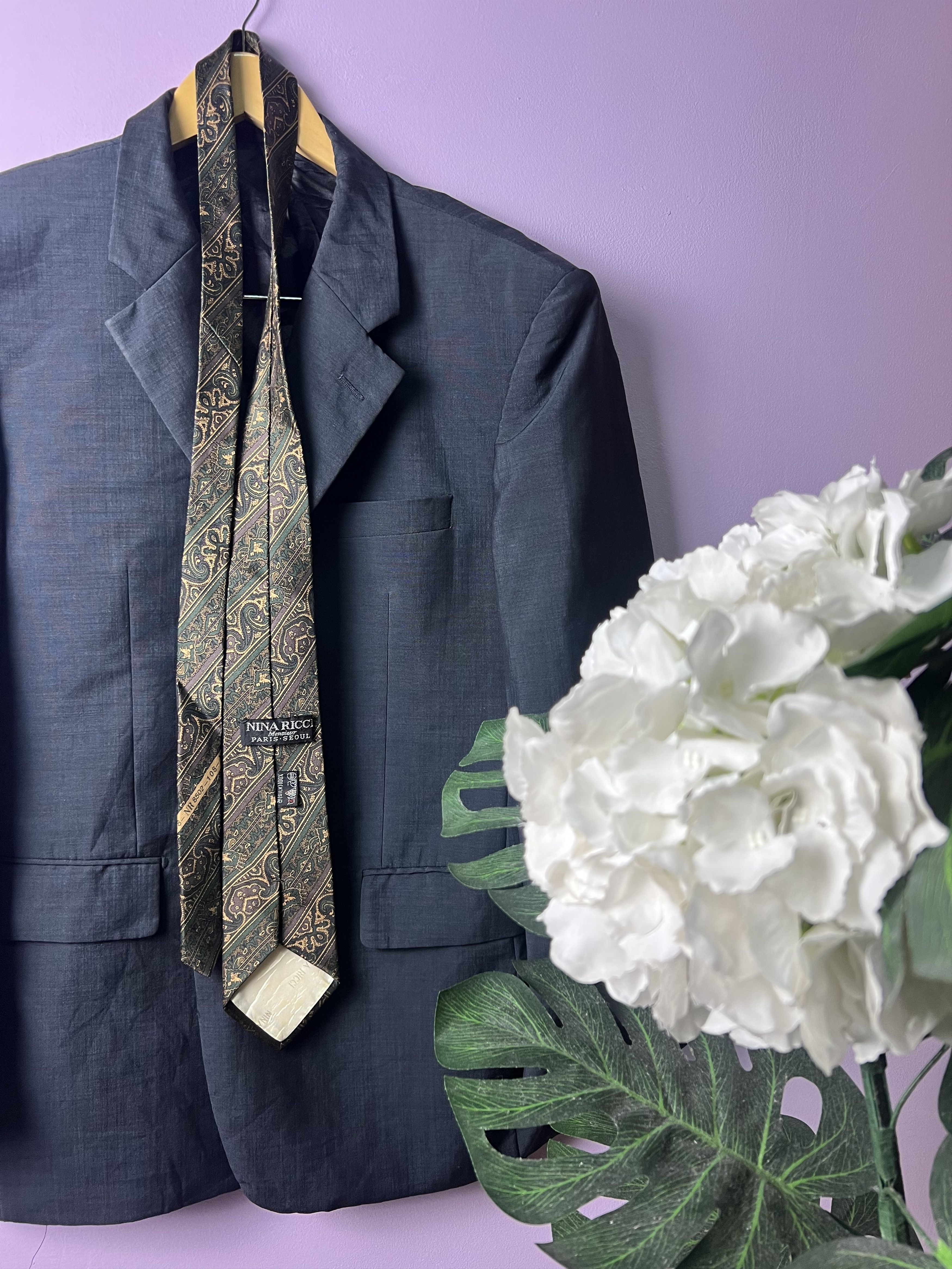 Japanese Brand 🔥Vintage Nina Ricci Blazers FOC Neck Tie Size 44R - 4 Thumbnail