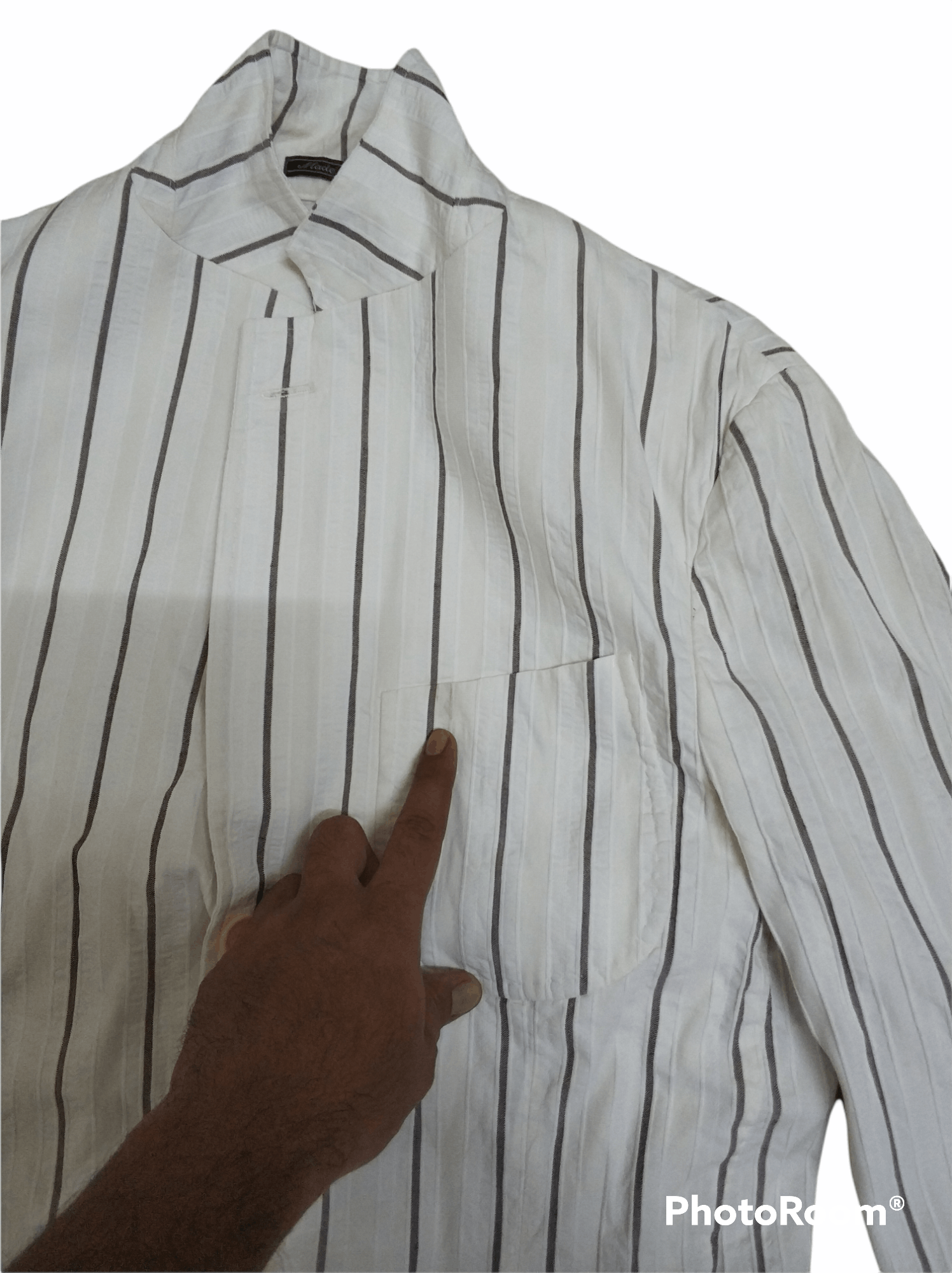 Salvatore Ferragamo 🔥White Vintage Salvatore Ferragamo Stripe Blazers Size 40S - 7 Thumbnail