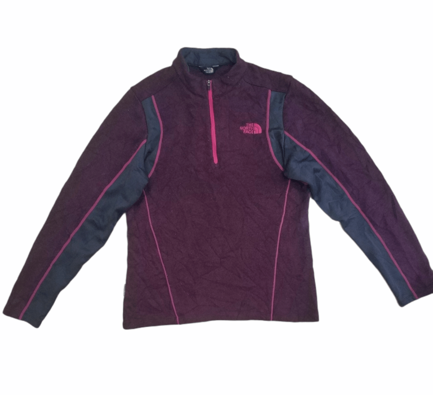 image of Outdoor Life The North Face Half Zipper Fleece Jacket in Maroon, Women's (Size Medium)