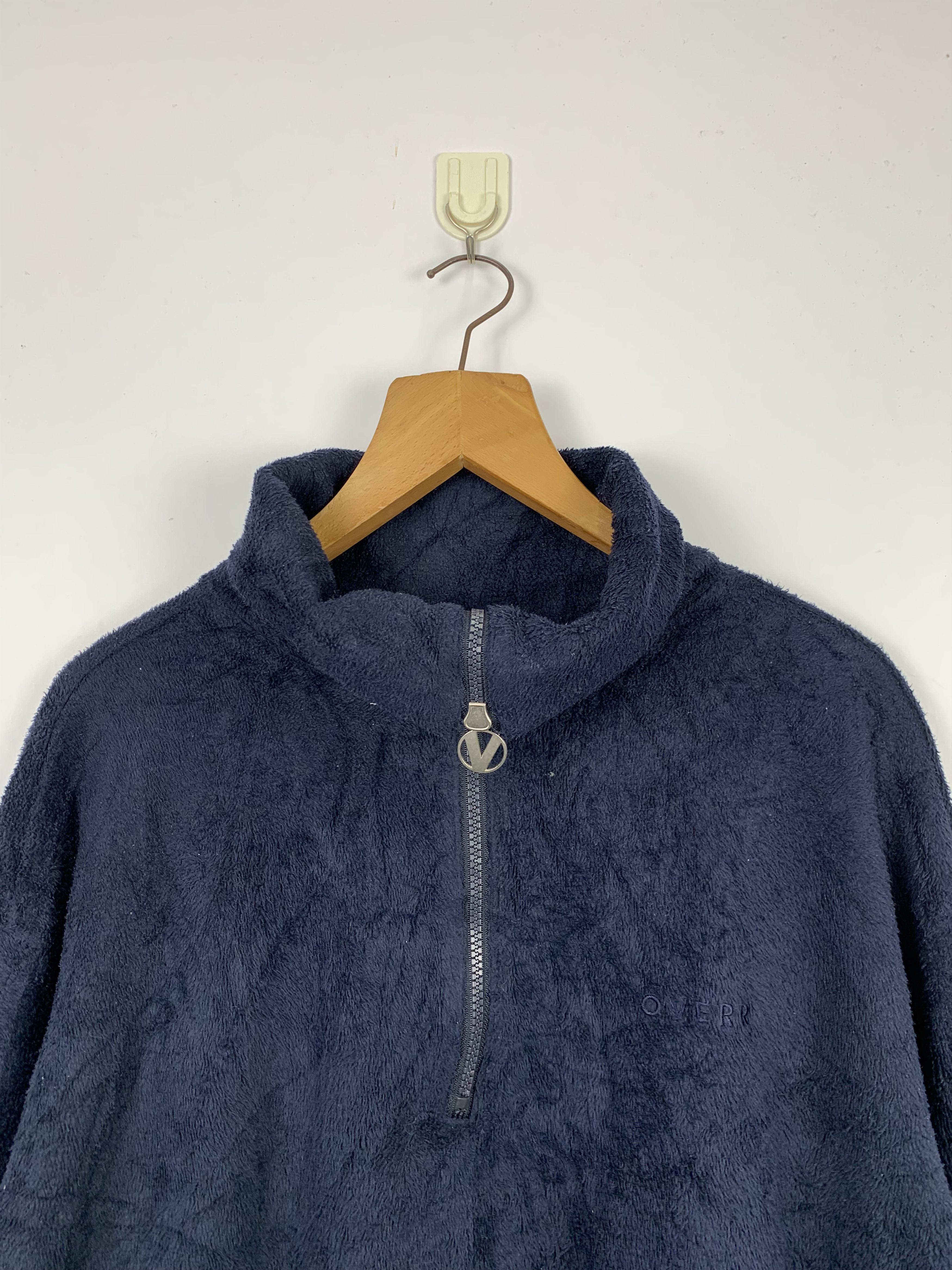 Japanese Brand Vintage OVERR Fleece Half Zipper Sweater J0264 Size US XL / EU 56 / 4 - 3 Thumbnail