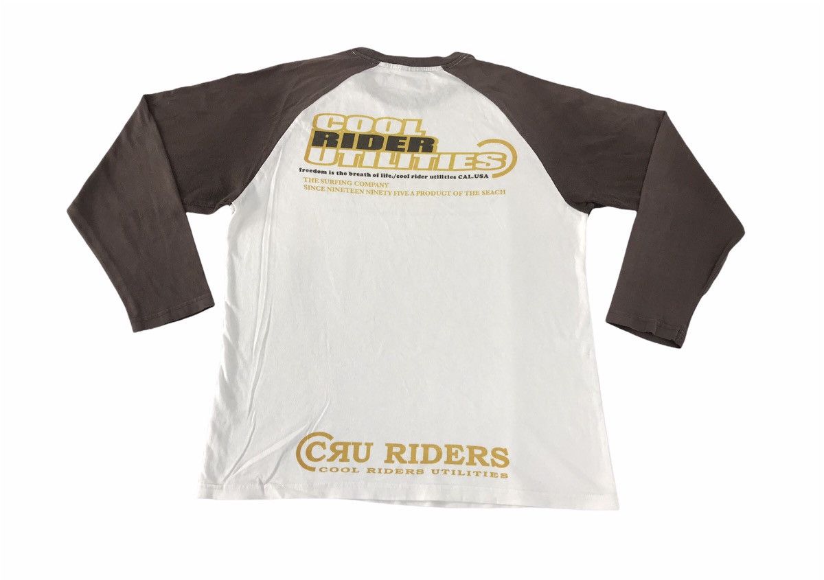 image of Vintage Cru Riders Utilities Design Raglan Long Sleeve Tee in White, Men's (Size Medium)
