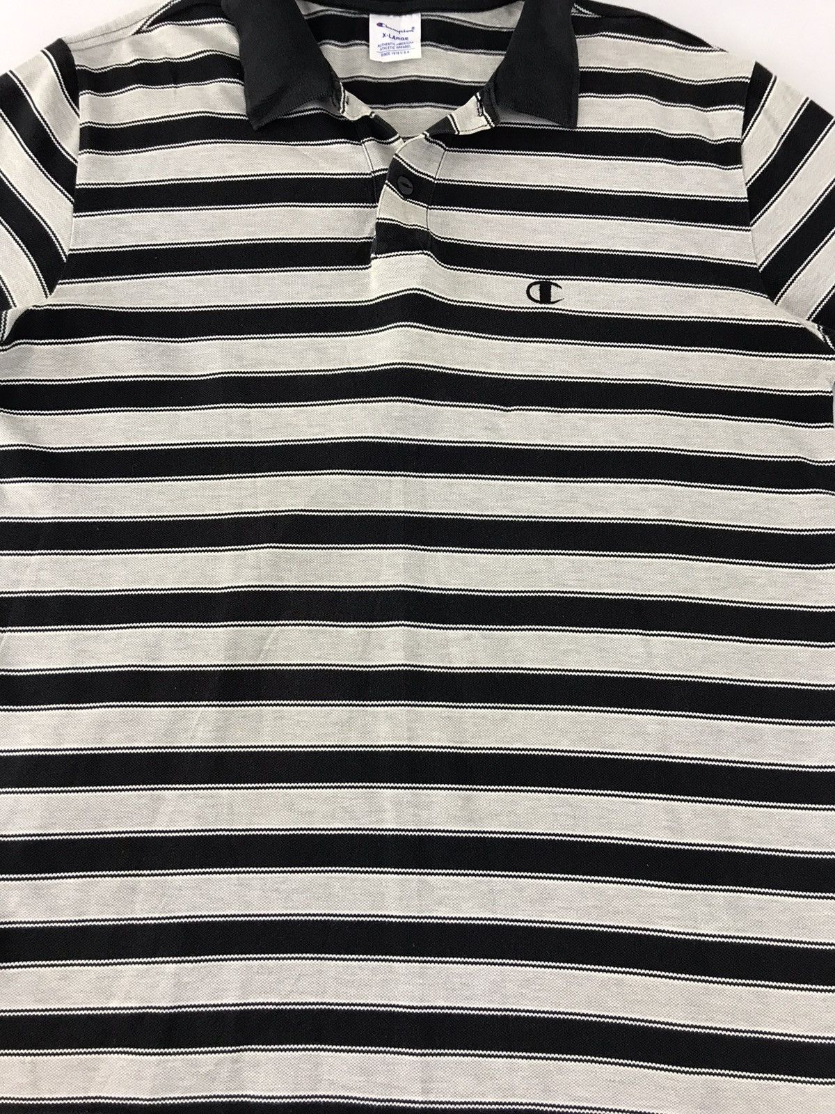 Champion × Vintage Champion Polo T-shirt Tee Striped Design Unisex Wear Size US L / EU 52-54 / 3 - 3 Thumbnail