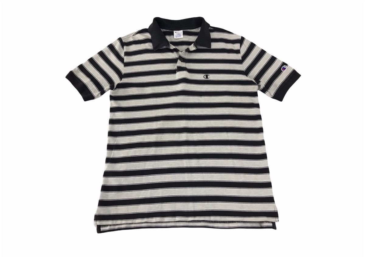 Champion × Vintage Champion Polo T-shirt Tee Striped Design Unisex Wear Size US L / EU 52-54 / 3 - 1 Thumbnail