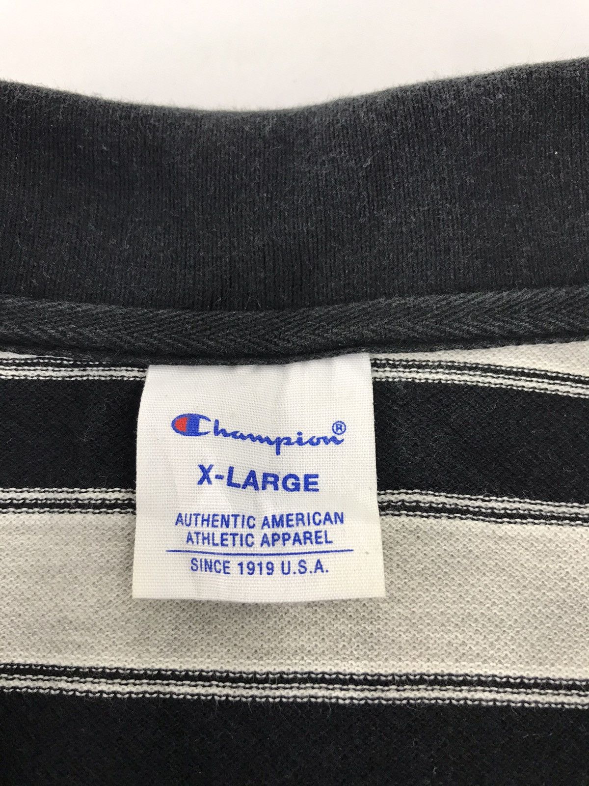 Champion × Vintage Champion Polo T-shirt Tee Striped Design Unisex Wear Size US L / EU 52-54 / 3 - 6 Thumbnail
