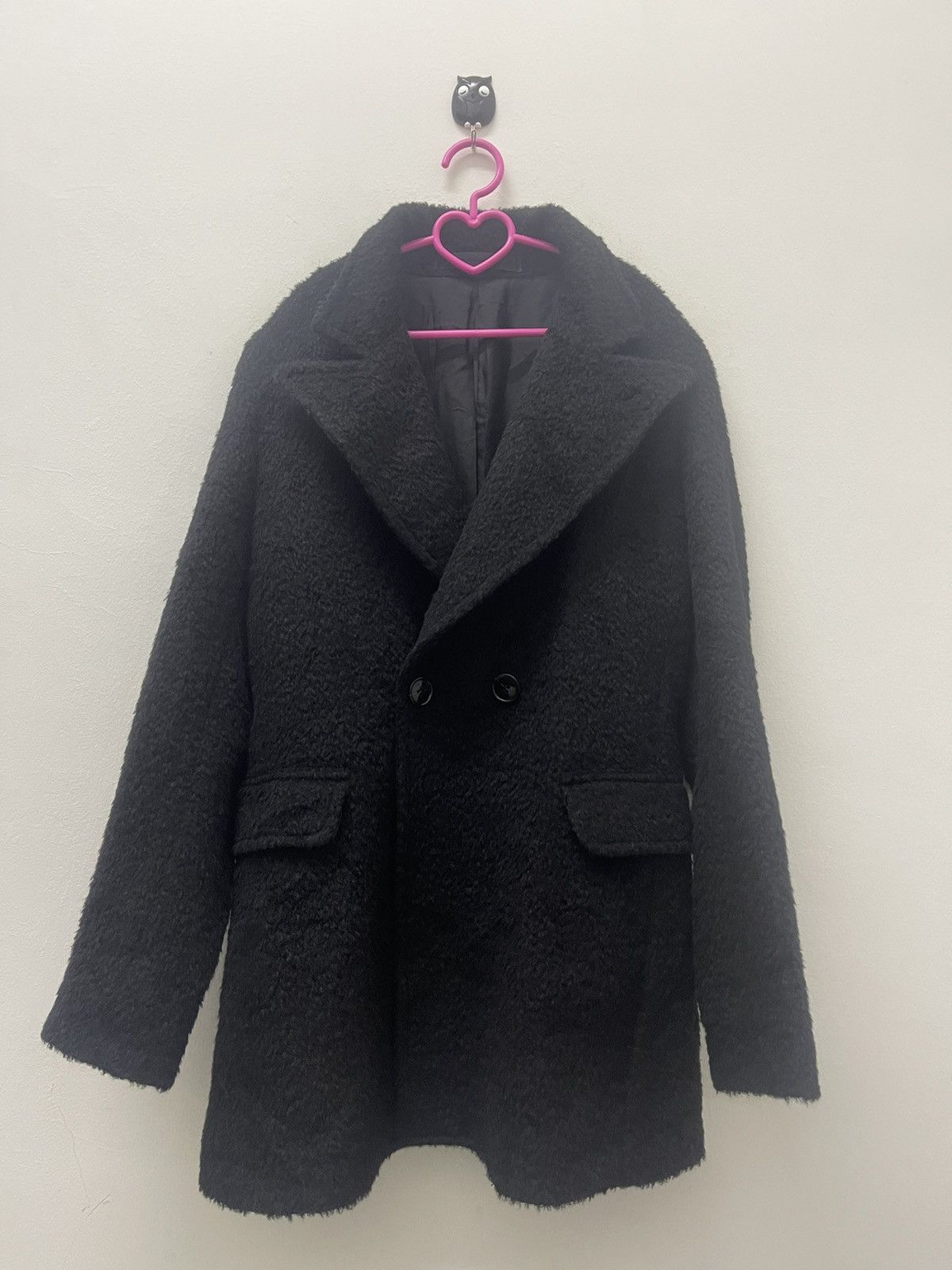 CABANE de ZUCCa ZUCCa Asymmetrical Hooded Wool Toggle Zip Peacoat