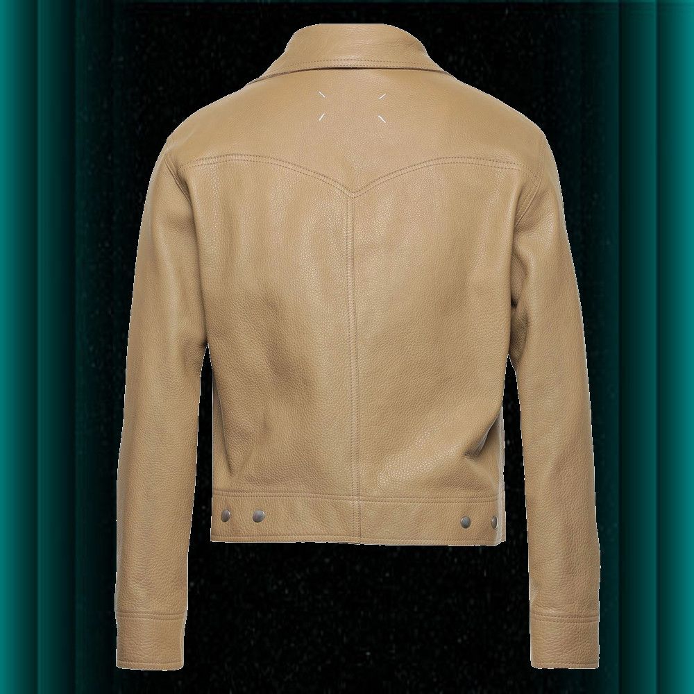 Maison Margiela Leather Jacket in Khaki Size US L / EU 52-54 / 3 - 2 Thumbnail