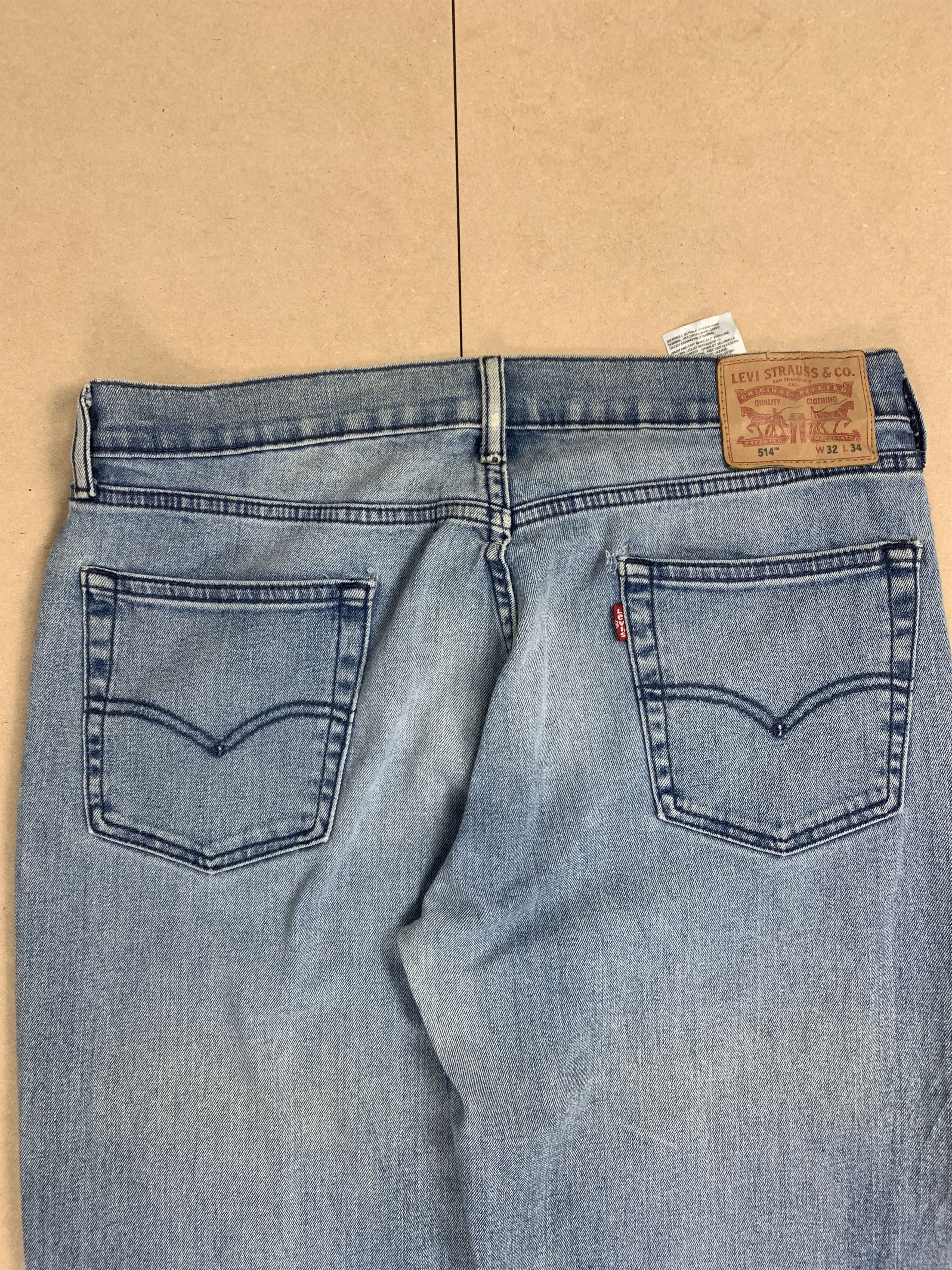 Levi's × Vintage Vintage LEVI'S 514 Distressed Straight Cut Mid Wash Jeans Size US 34 / EU 50 - 6 Thumbnail