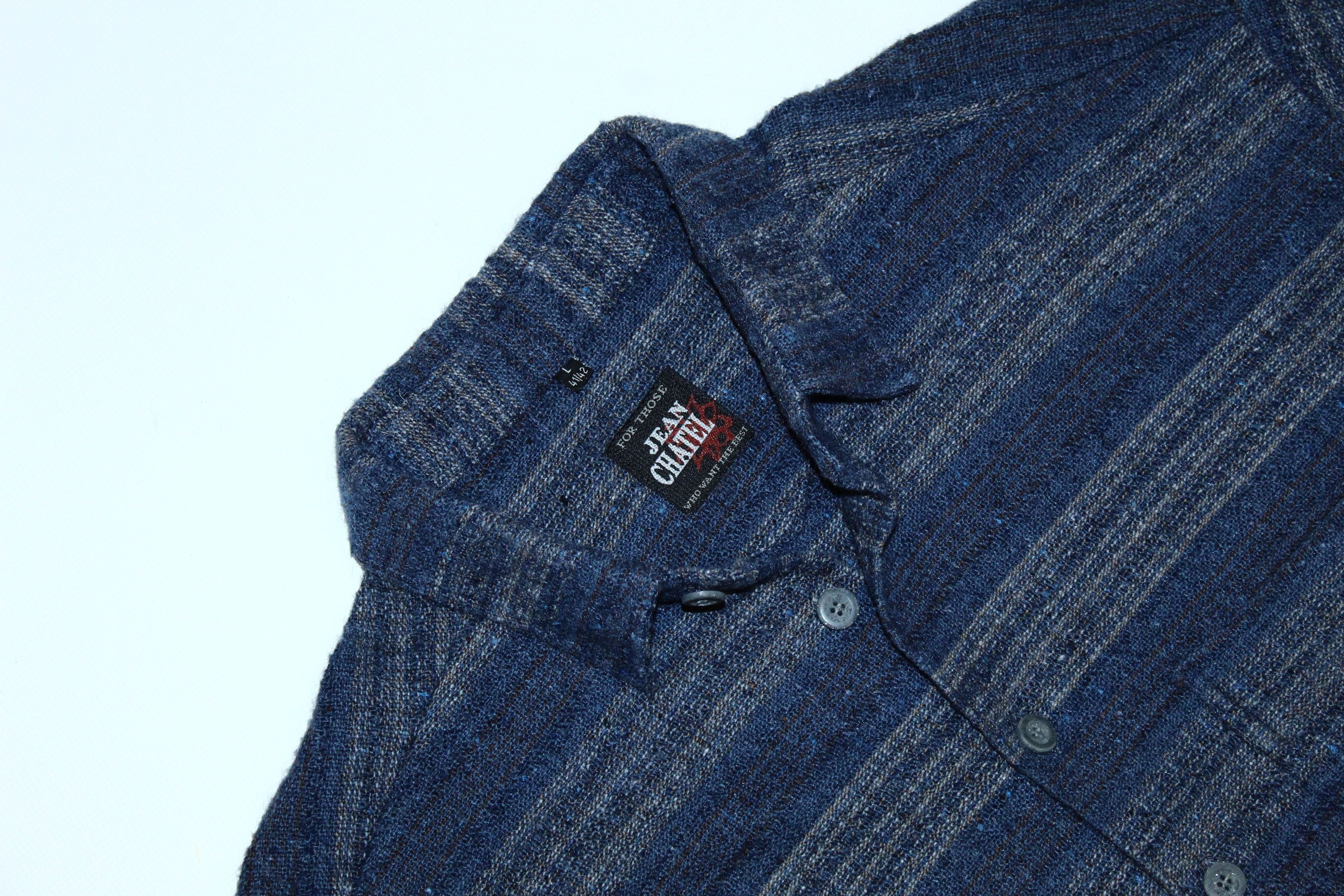 Flannel 💥70's 80's Jean Chatel Paris Wool Blend Woven Baggy Shirt Size US XL / EU 56 / 4 - 2 Thumbnail