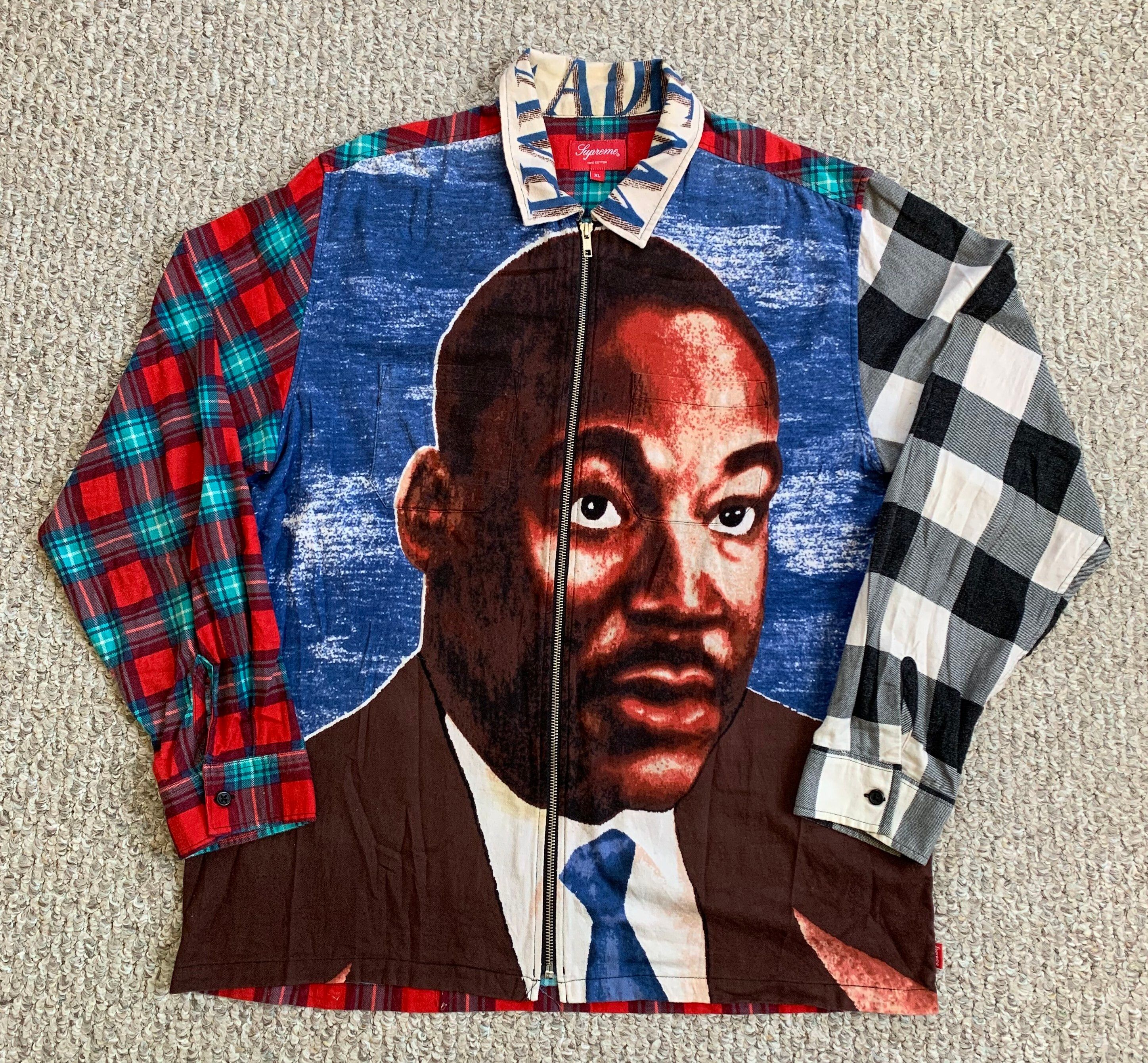 Supreme S/S 2018 Martin Luther King Zip Flannel Shirt | Grailed