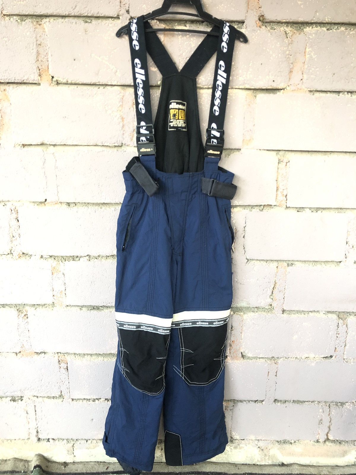 image of Vintage Ellesse Spell Out Skiers Overall Jacket in Blue Black, Men's (Size XL)