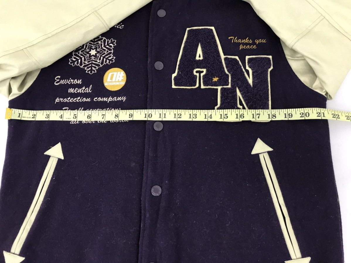 Alphanumeric × Leather Rare Alpha Numeric Clothing Varsity Jacket Leather Sleeve Size US M / EU 48-50 / 2 - 11 Thumbnail
