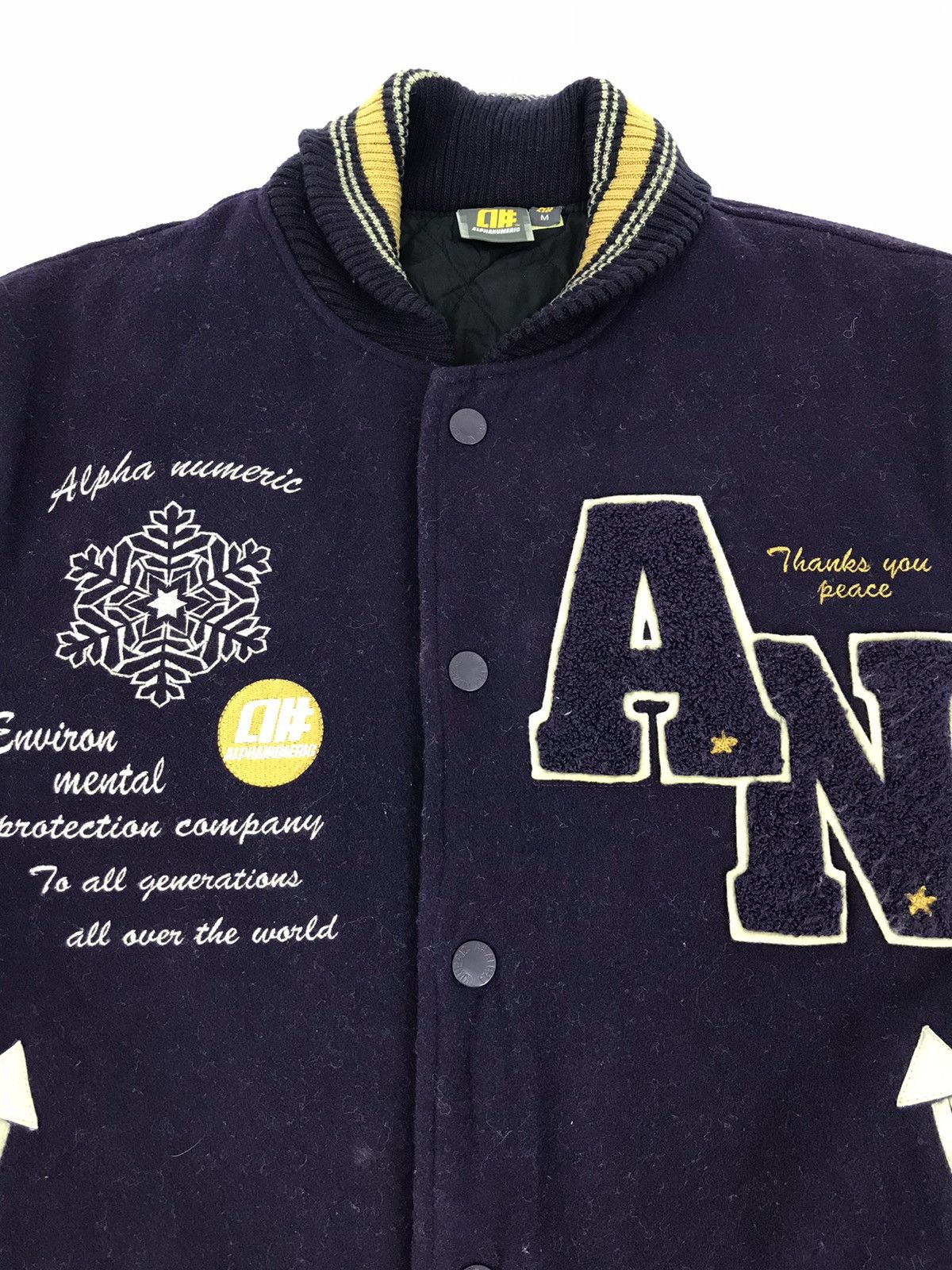 Alphanumeric × Leather Rare Alpha Numeric Clothing Varsity Jacket Leather Sleeve Size US M / EU 48-50 / 2 - 3 Thumbnail