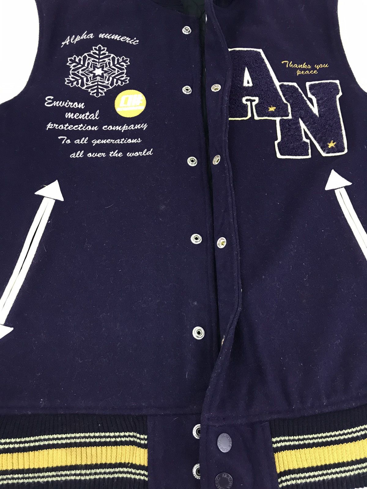 Alphanumeric × Leather Rare Alpha Numeric Clothing Varsity Jacket Leather Sleeve Size US M / EU 48-50 / 2 - 4 Thumbnail