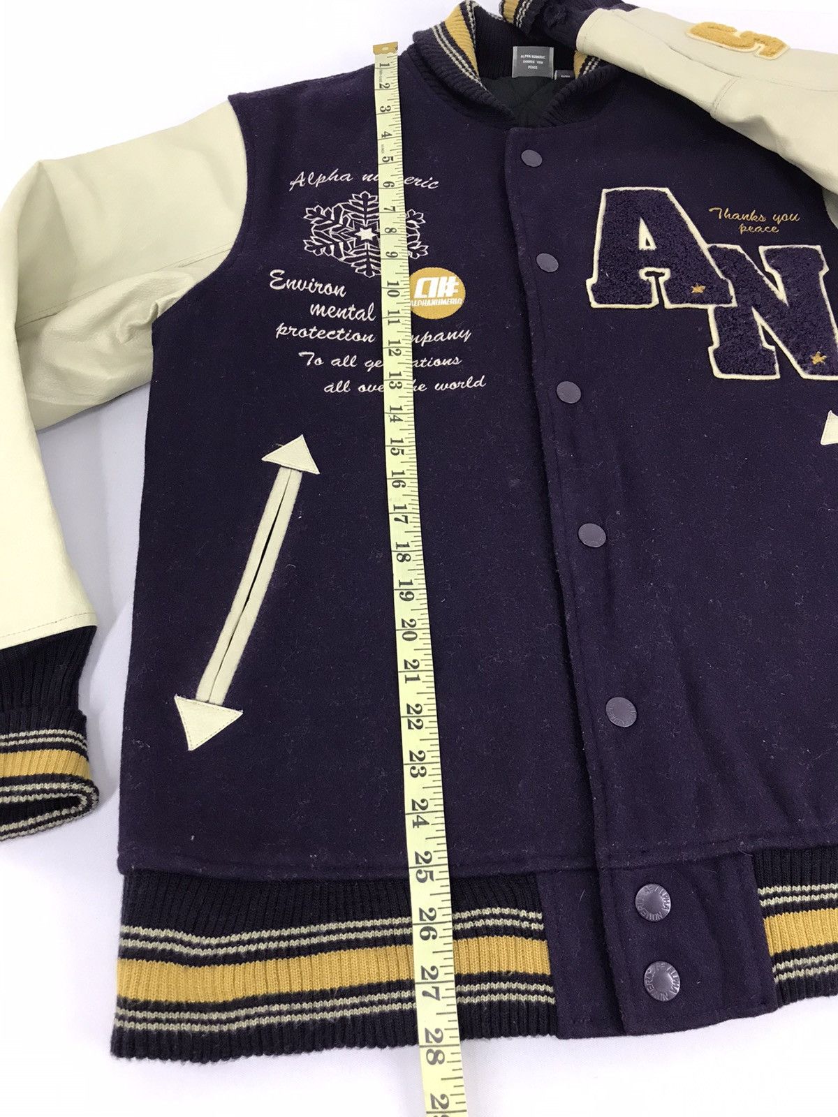 Alphanumeric × Leather Rare Alpha Numeric Clothing Varsity Jacket Leather Sleeve Size US M / EU 48-50 / 2 - 12 Thumbnail