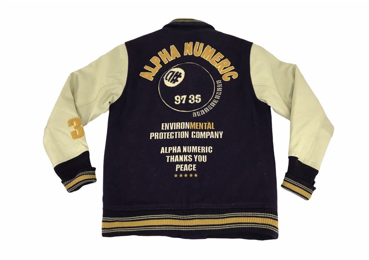 Alphanumeric × Leather Rare Alpha Numeric Clothing Varsity Jacket Leather Sleeve Size US M / EU 48-50 / 2 - 1 Thumbnail