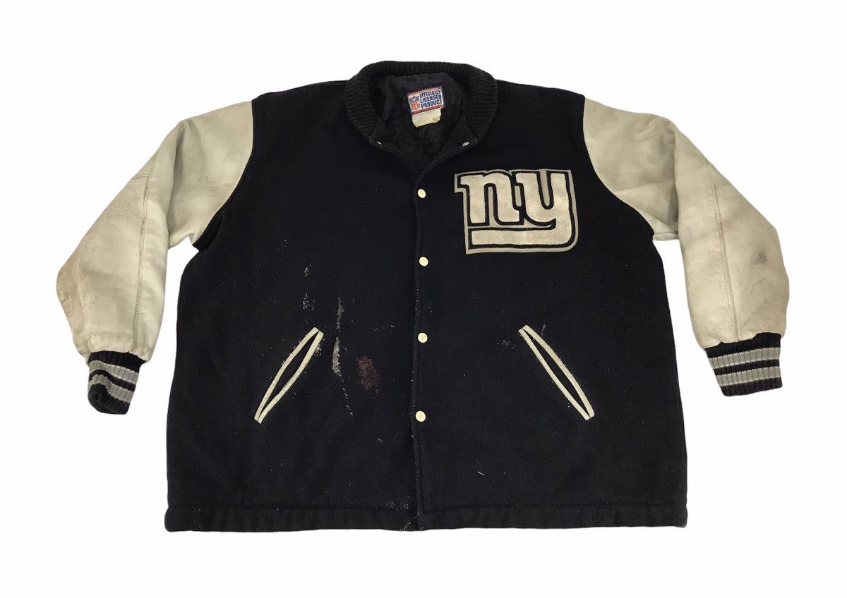 NFL Vintage NFL New York USA Wool Leather Sleeve Jacket Size US XXL / EU 58 / 5 - 1 Thumbnail