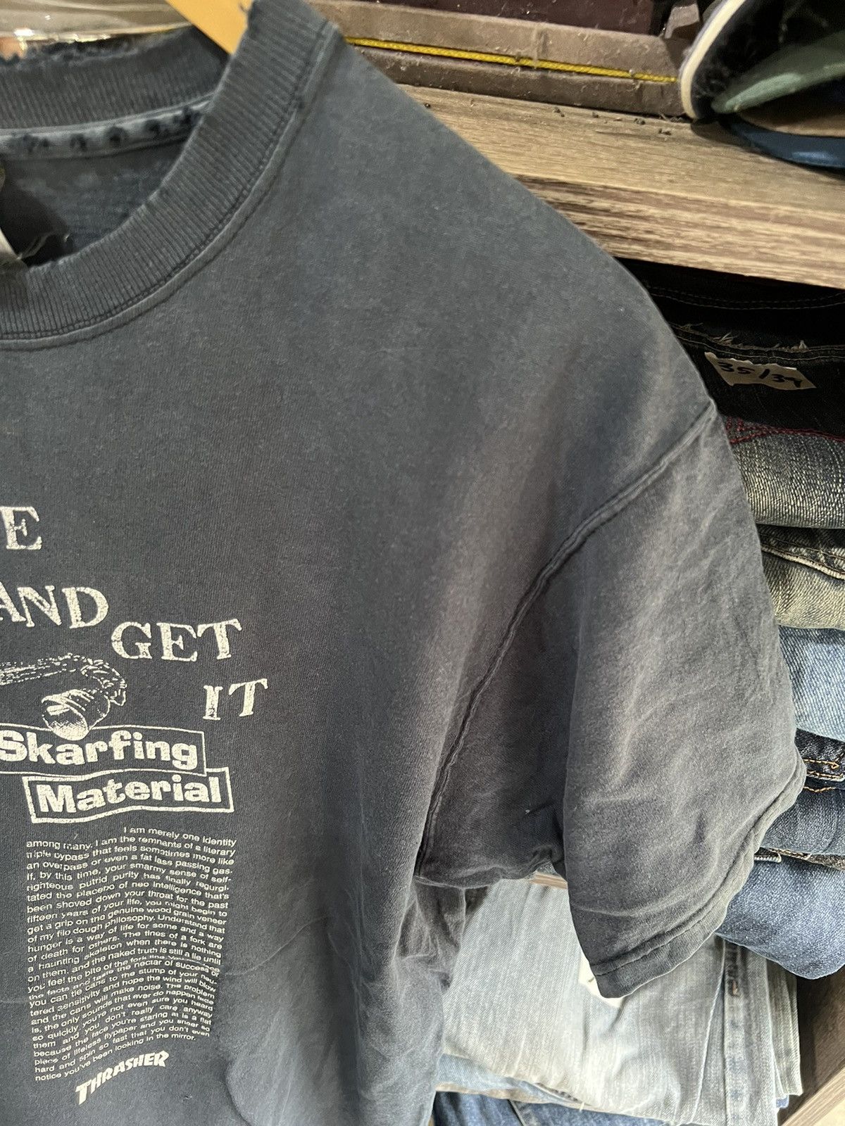 Thrasher 🔥Distressed Vintage Thrasher Skarfing Material Tees Size US M / EU 48-50 / 2 - 4 Thumbnail