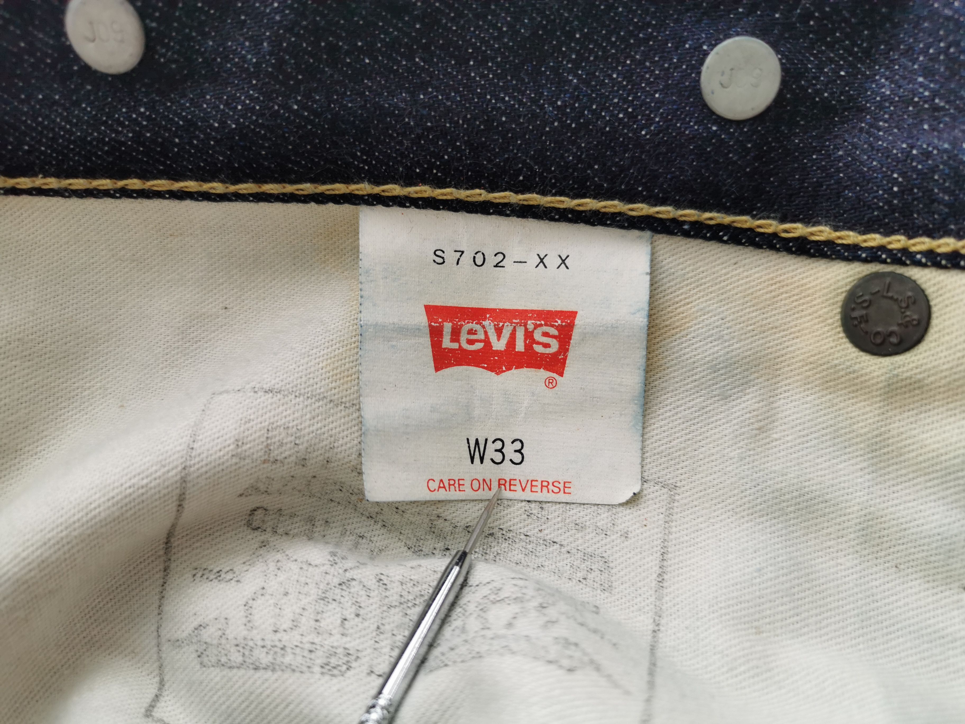 Levis Lot 702 Selvedge Denim Made In Japan Size 34/33x36