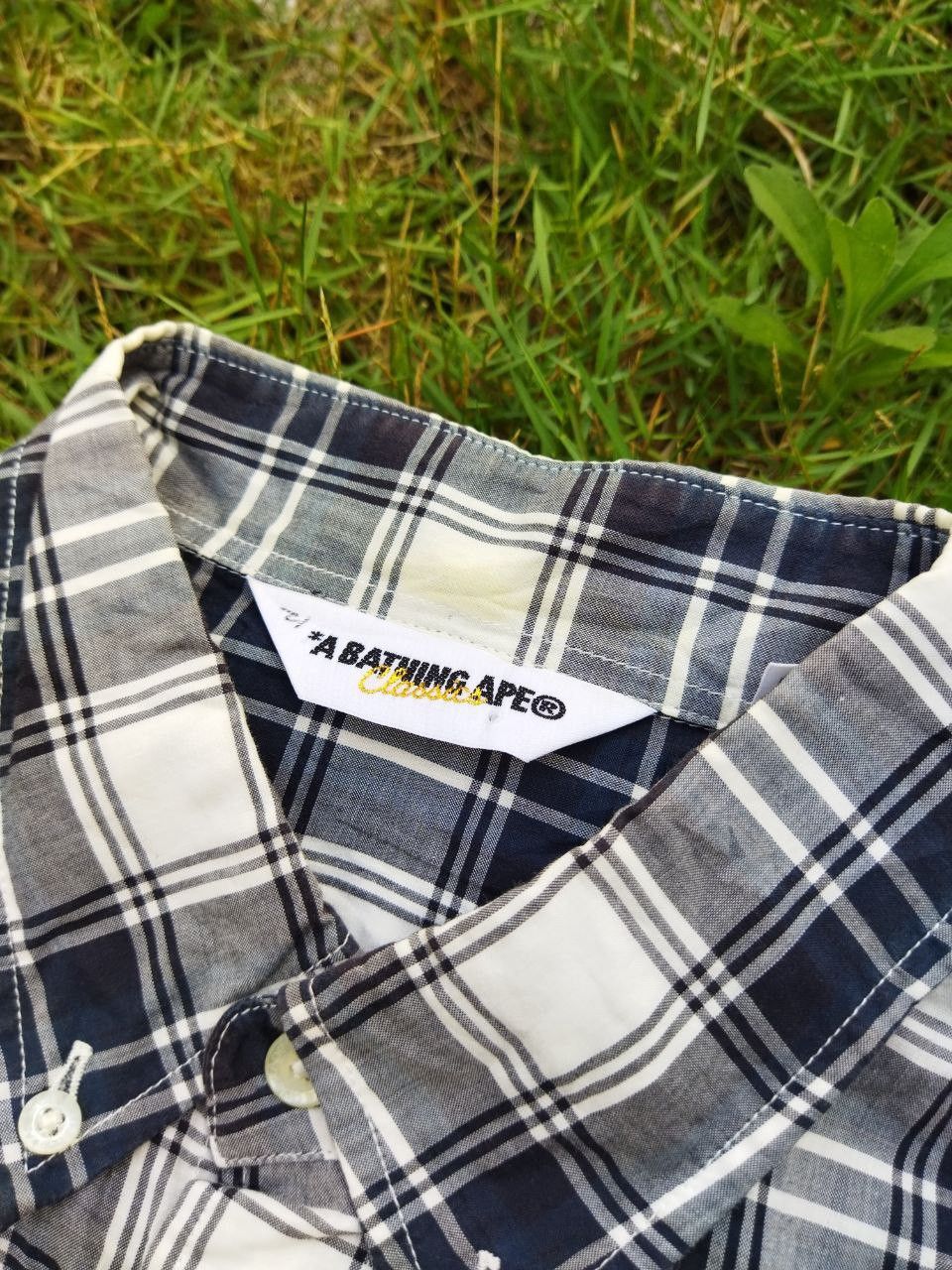 Bape One Point Plaid Check Button Up Shirt Size US L / EU 52-54 / 3 - 7 Thumbnail