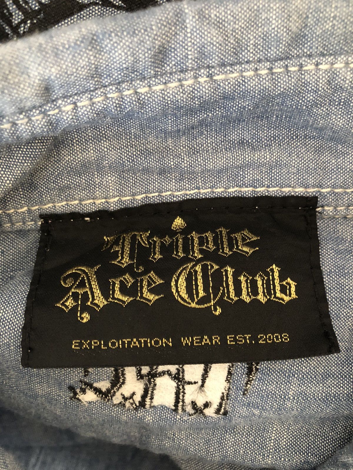 Devilock Triple Ace Club X Shade Chambray Work Shirt Size US L / EU 52-54 / 3 - 17 Thumbnail