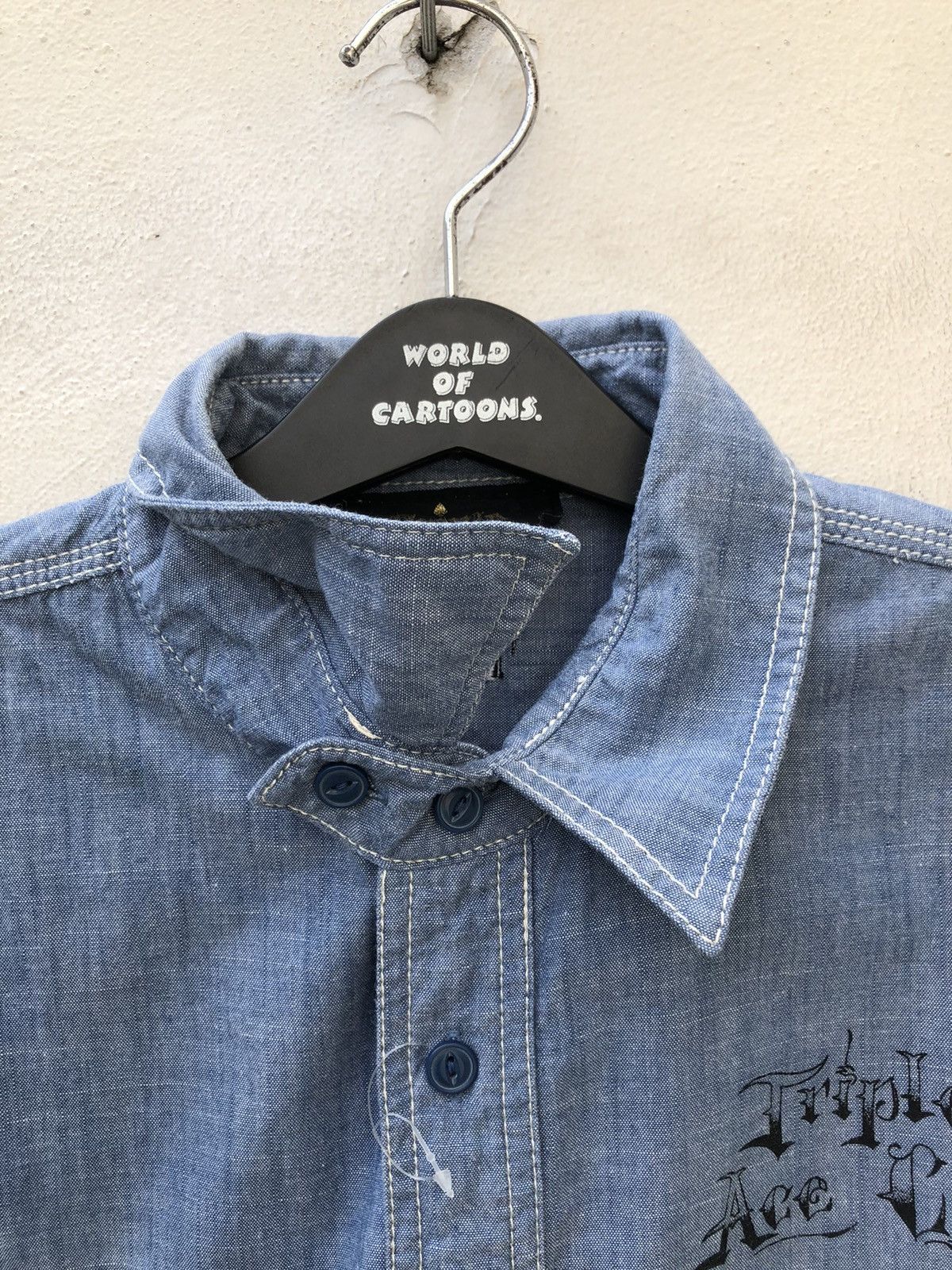 Devilock Triple Ace Club X Shade Chambray Work Shirt Size US L / EU 52-54 / 3 - 10 Thumbnail