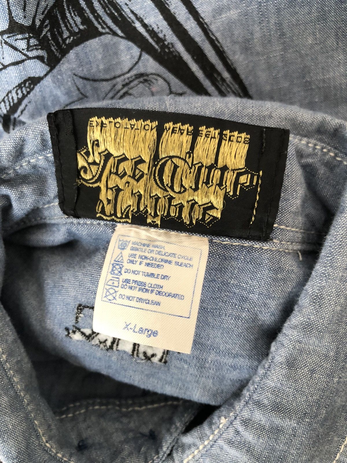 Devilock Triple Ace Club X Shade Chambray Work Shirt Size US L / EU 52-54 / 3 - 18 Thumbnail