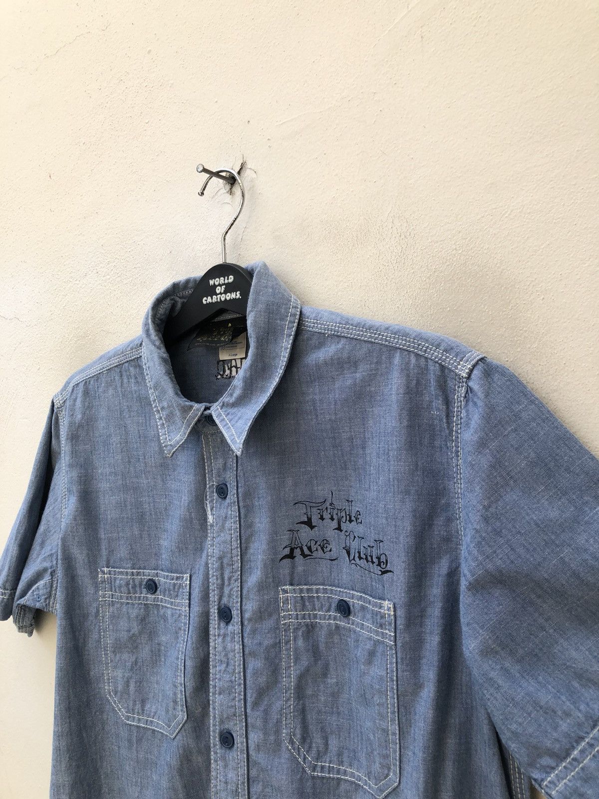 Devilock Triple Ace Club X Shade Chambray Work Shirt Size US L / EU 52-54 / 3 - 12 Thumbnail