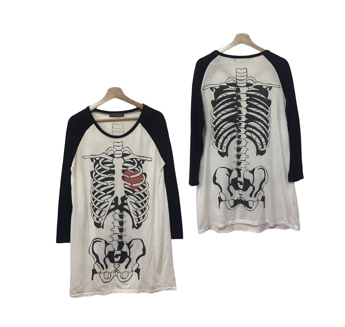 image of Skulls Vintage Skeleton Long Sleeve Big Logo in White, Men's (Size Small)