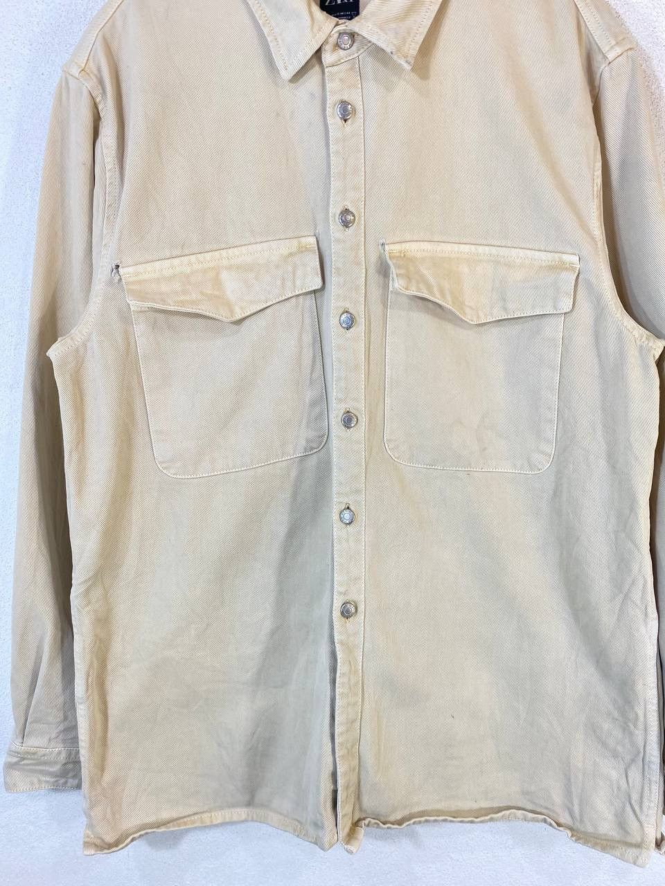 Zara Zara Man Denim Jacket Nice Design Distressed Size US XL / EU 56 / 4 - 4 Thumbnail