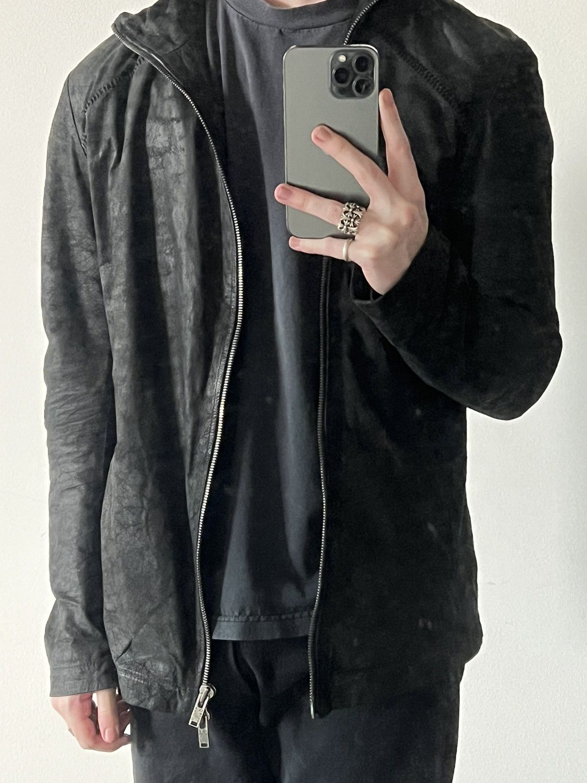 10sei0otto Scar Stitched Blistered Lamb Leather Jacket Size US L / EU 52-54 / 3 - 2 Thumbnail